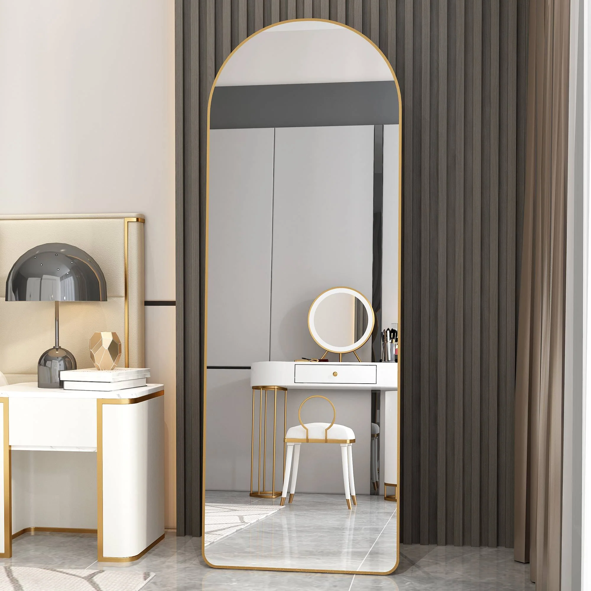 The 4th Generation Floor Mounted Full Length Mirror with Gold Frame - Image 17