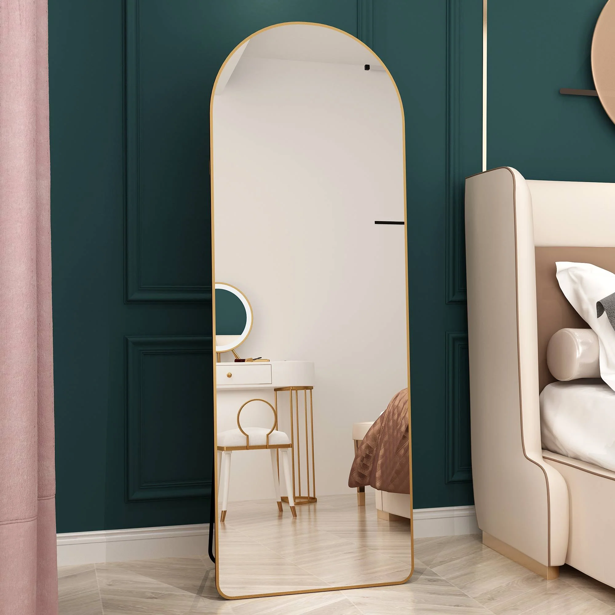 The 4th Generation Floor Mounted Full Length Mirror with Gold Frame - Image 18