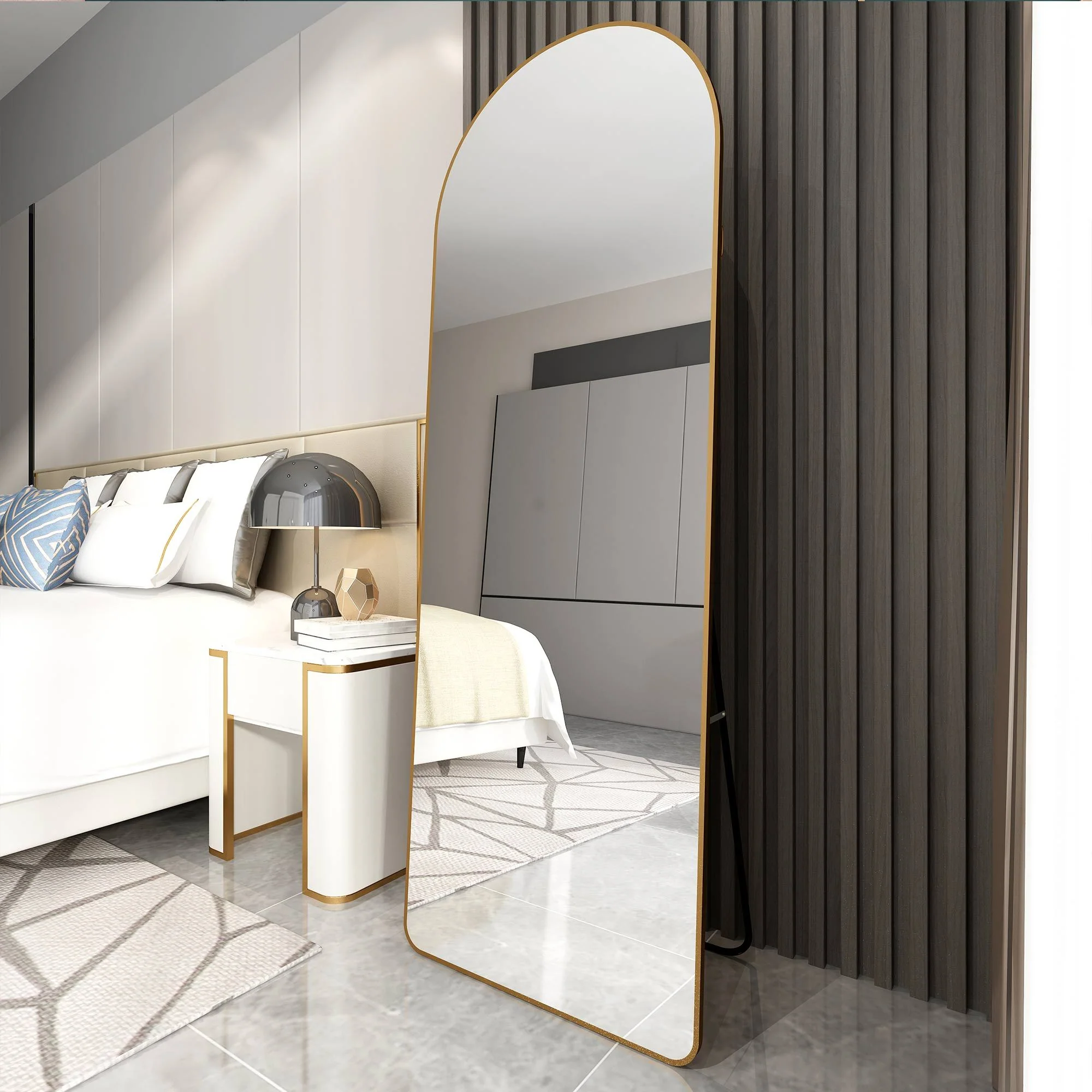 The 4th Generation Floor Mounted Full Length Mirror with Gold Frame - Image 19