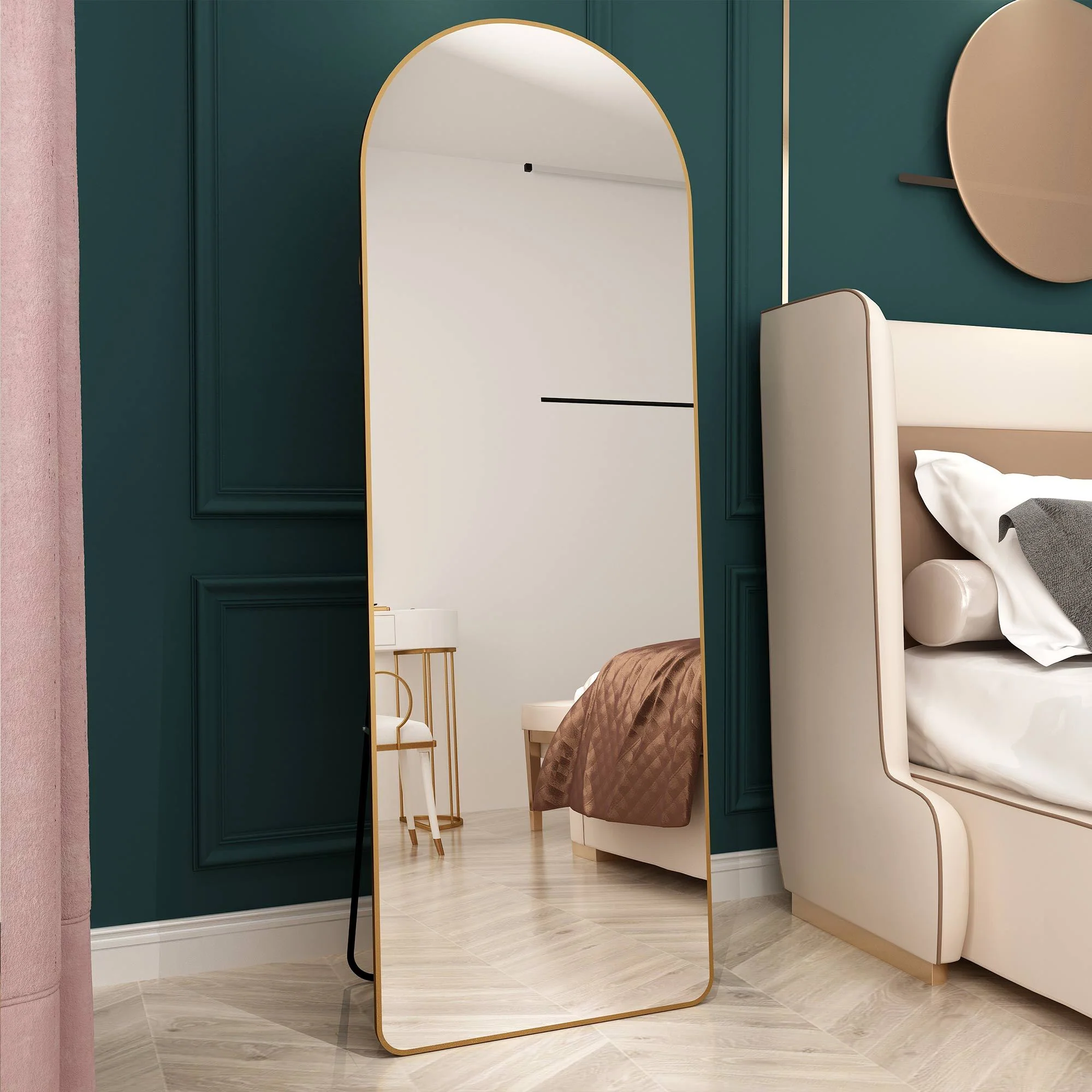 The 4th Generation Floor Mounted Full Length Mirror with Gold Frame - Image 2