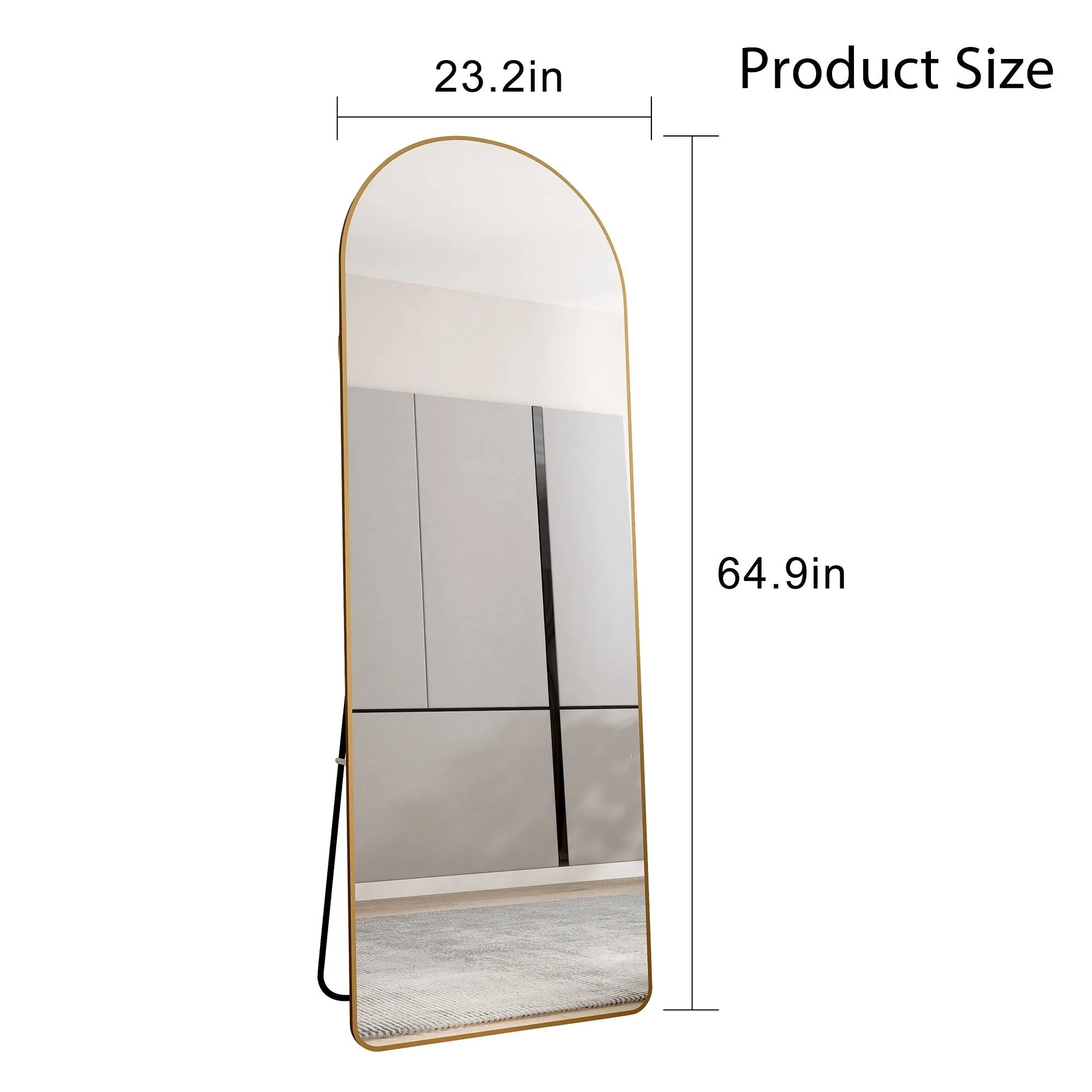 The 4th Generation Floor Mounted Full Length Mirror with Gold Frame - Image 20