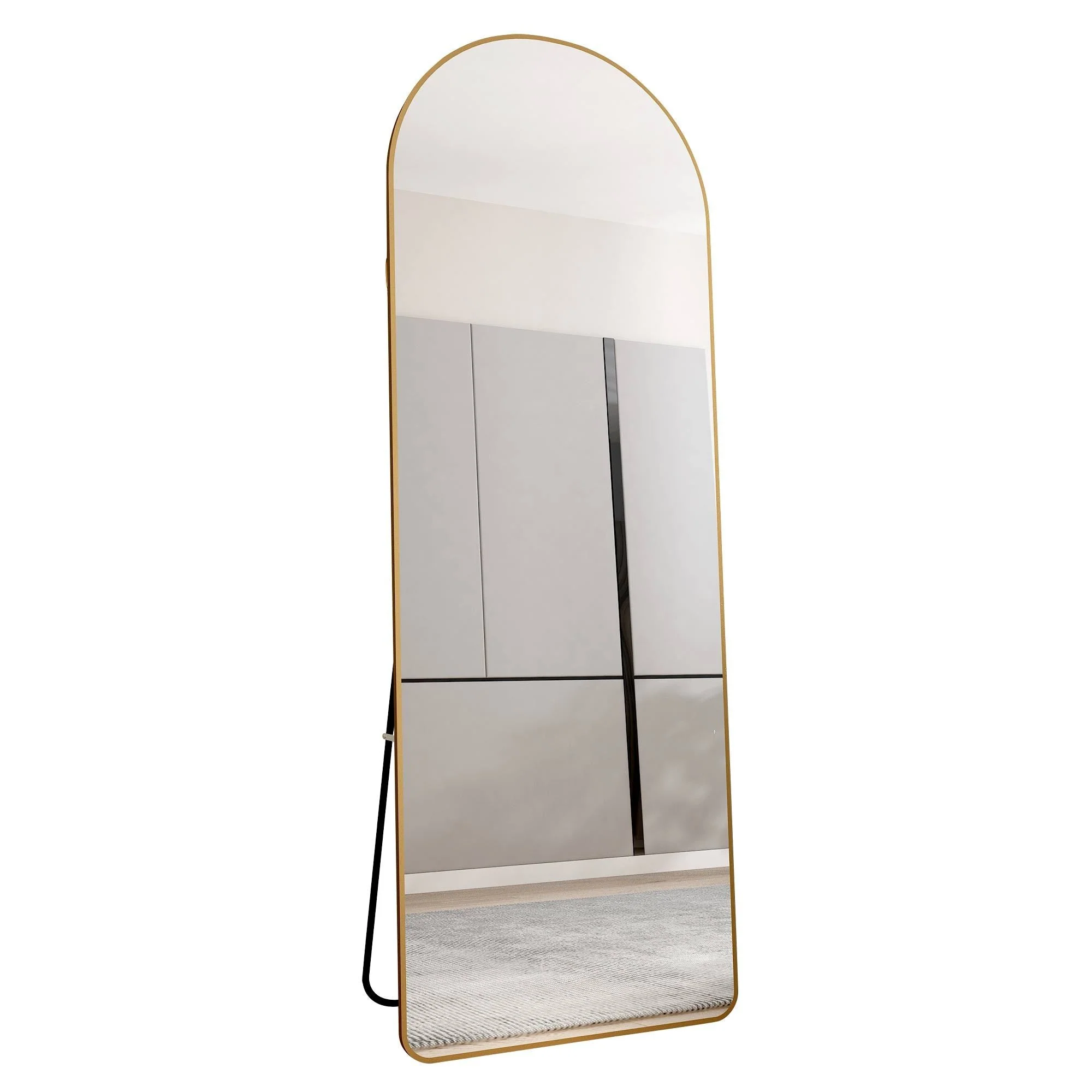The 4th Generation Floor Mounted Full Length Mirror with Gold Frame - Image 21
