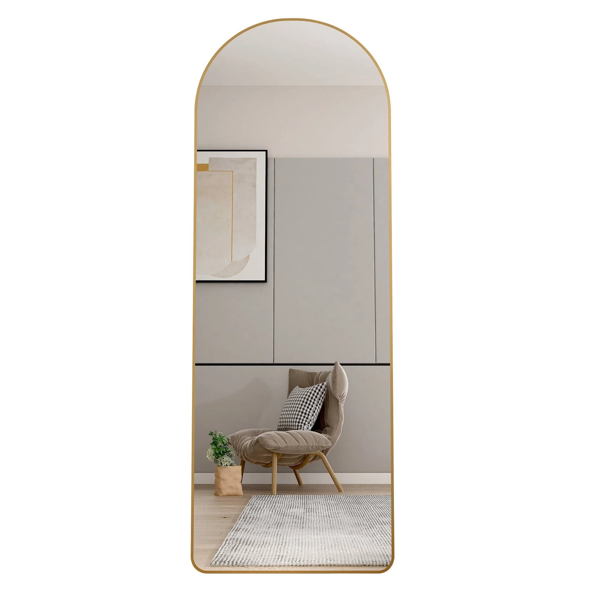 The 4th Generation Floor Mounted Full Length Mirror with Gold Frame - Image 22