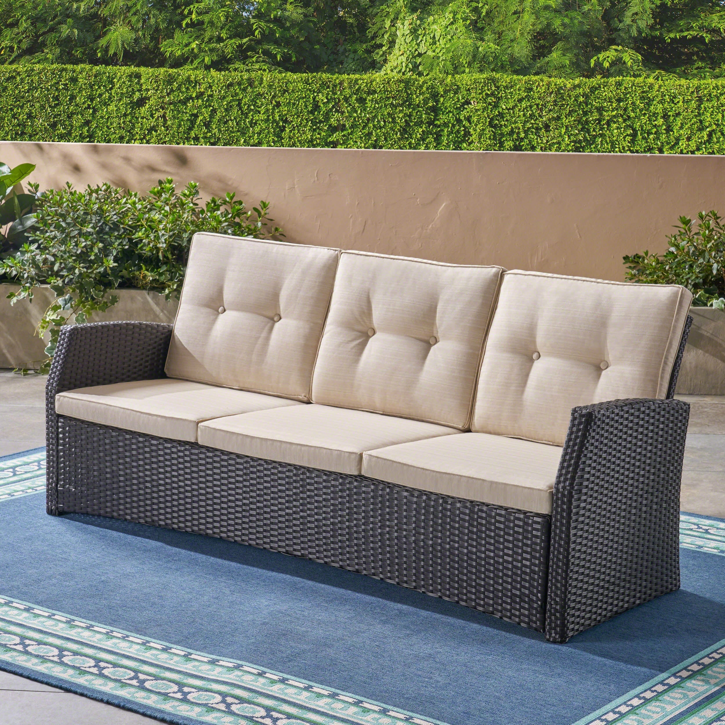 The All-Weather Steel-Framed Three-Seater Patio Sofa - Image 3