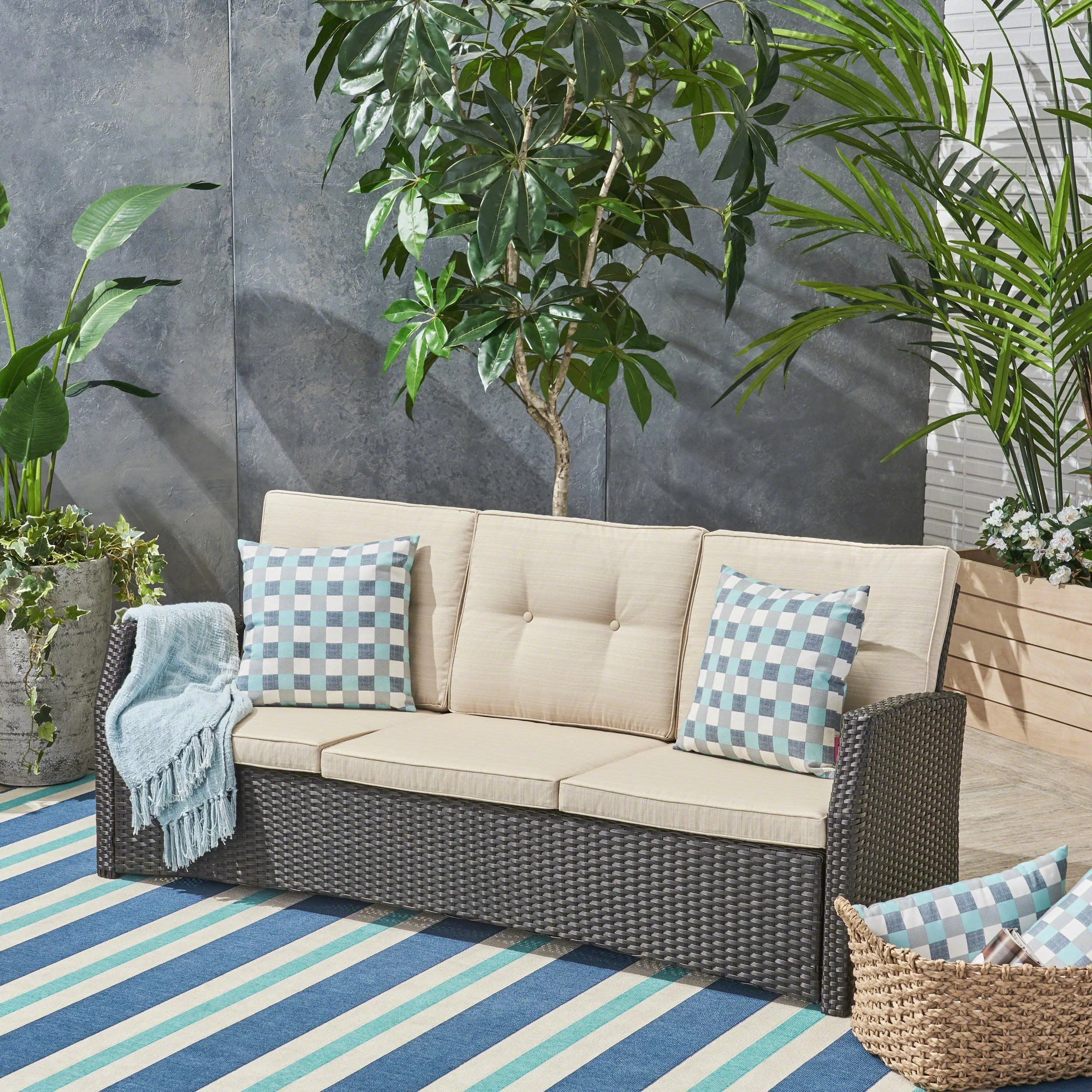 The All-Weather Steel-Framed Three-Seater Patio Sofa - Image 4