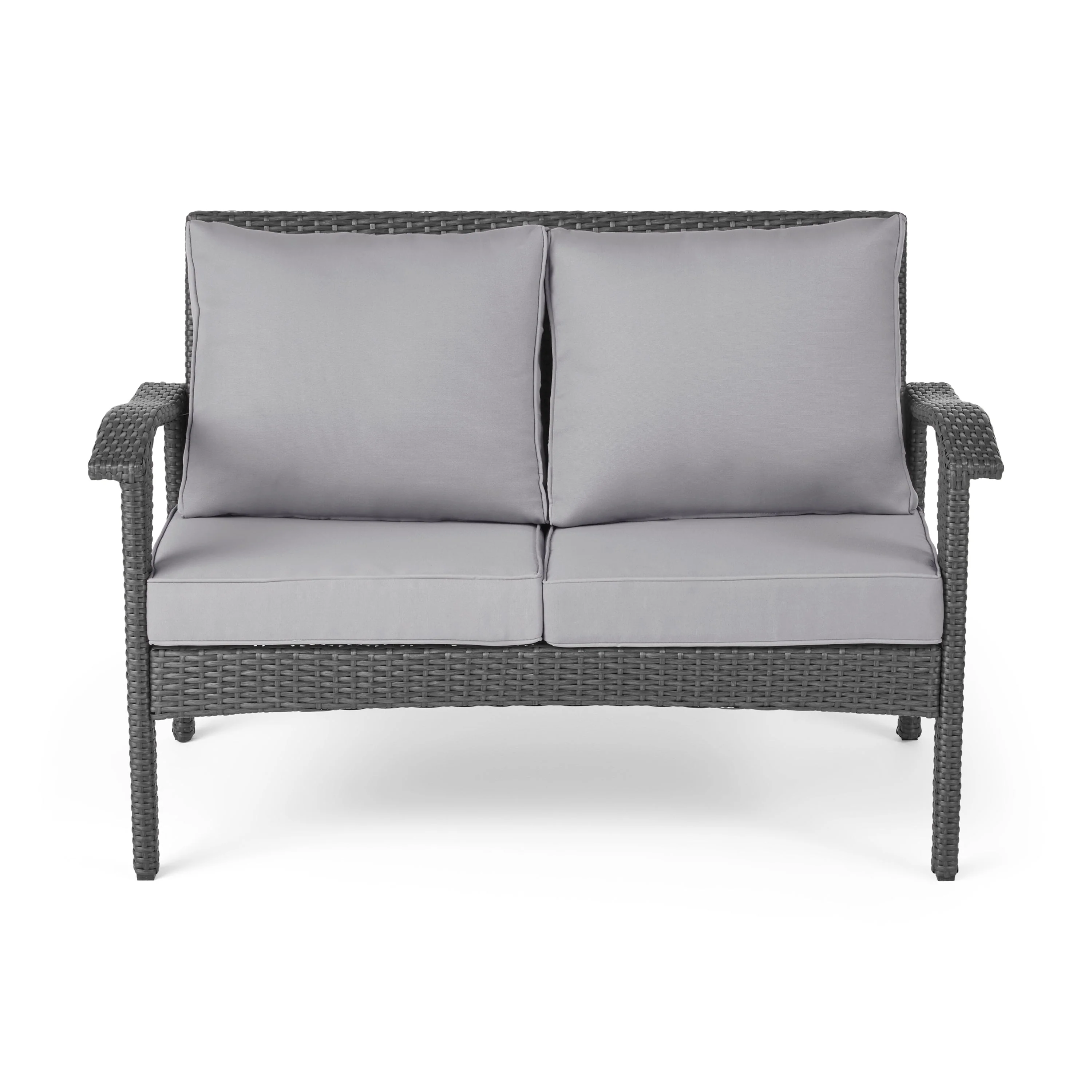 The Contoured All-Weather Wicker Loveseat by Christopher Knight Home - Image 3