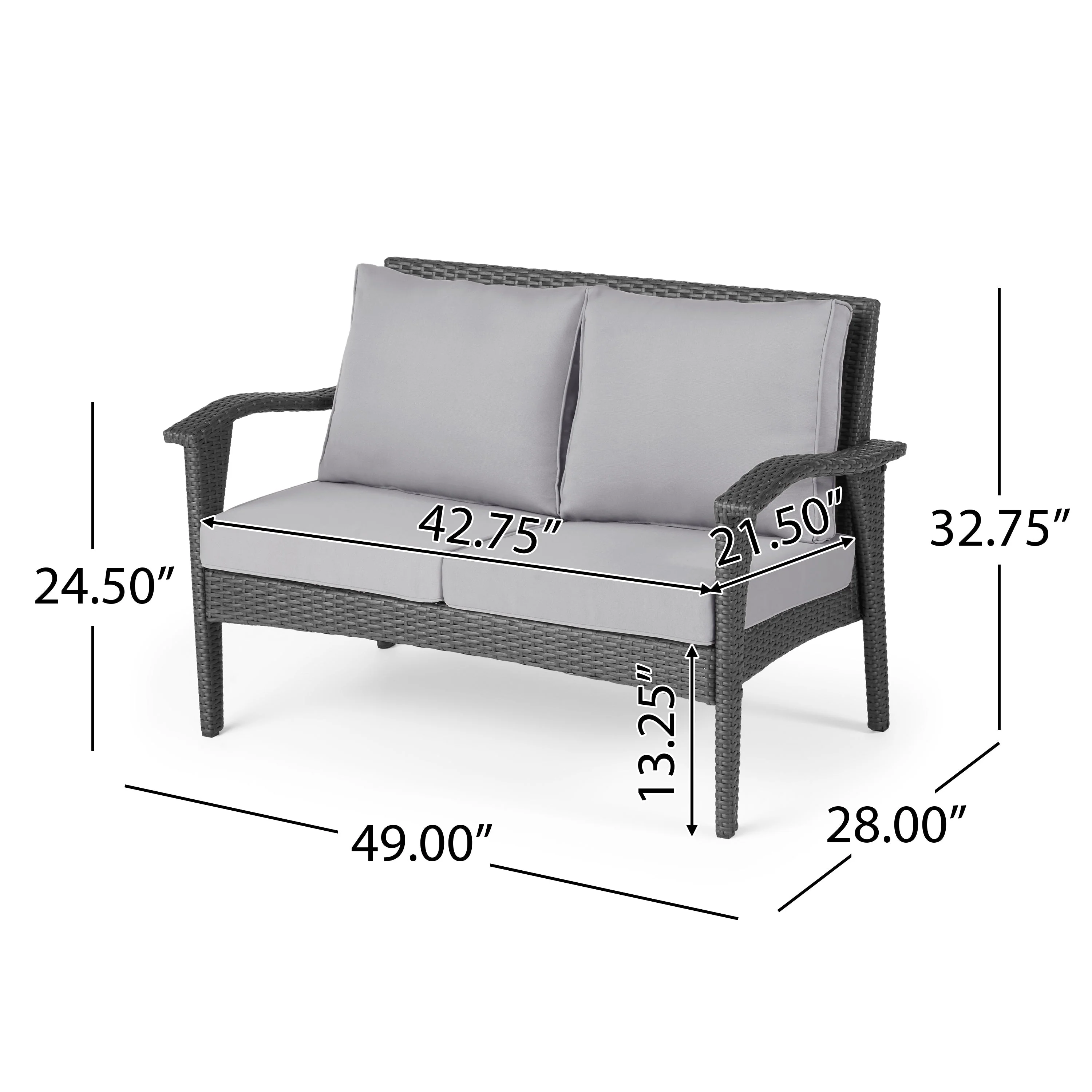 The Contoured All-Weather Wicker Loveseat by Christopher Knight Home - Image 4