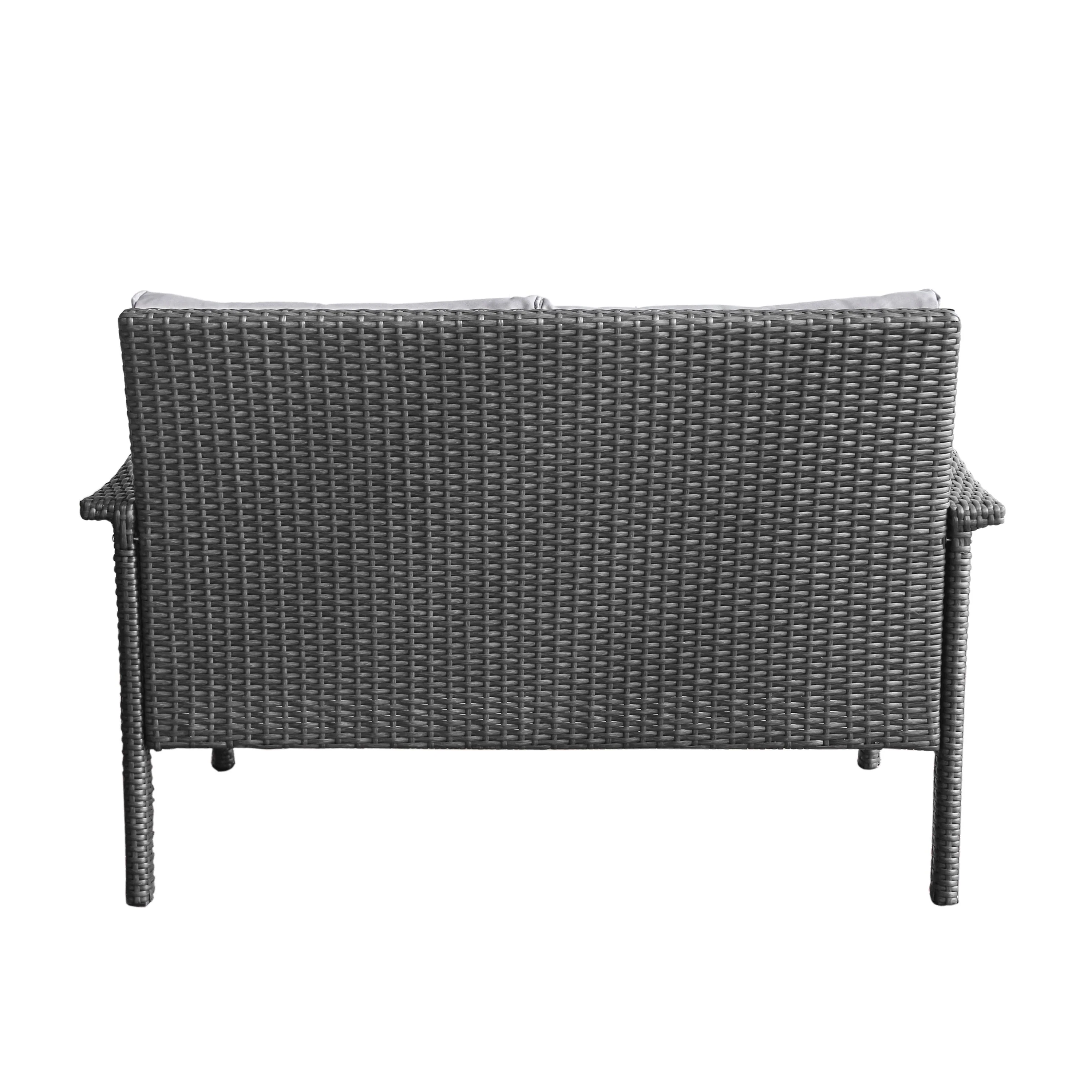 The Contoured All-Weather Wicker Loveseat by Christopher Knight Home - Image 9