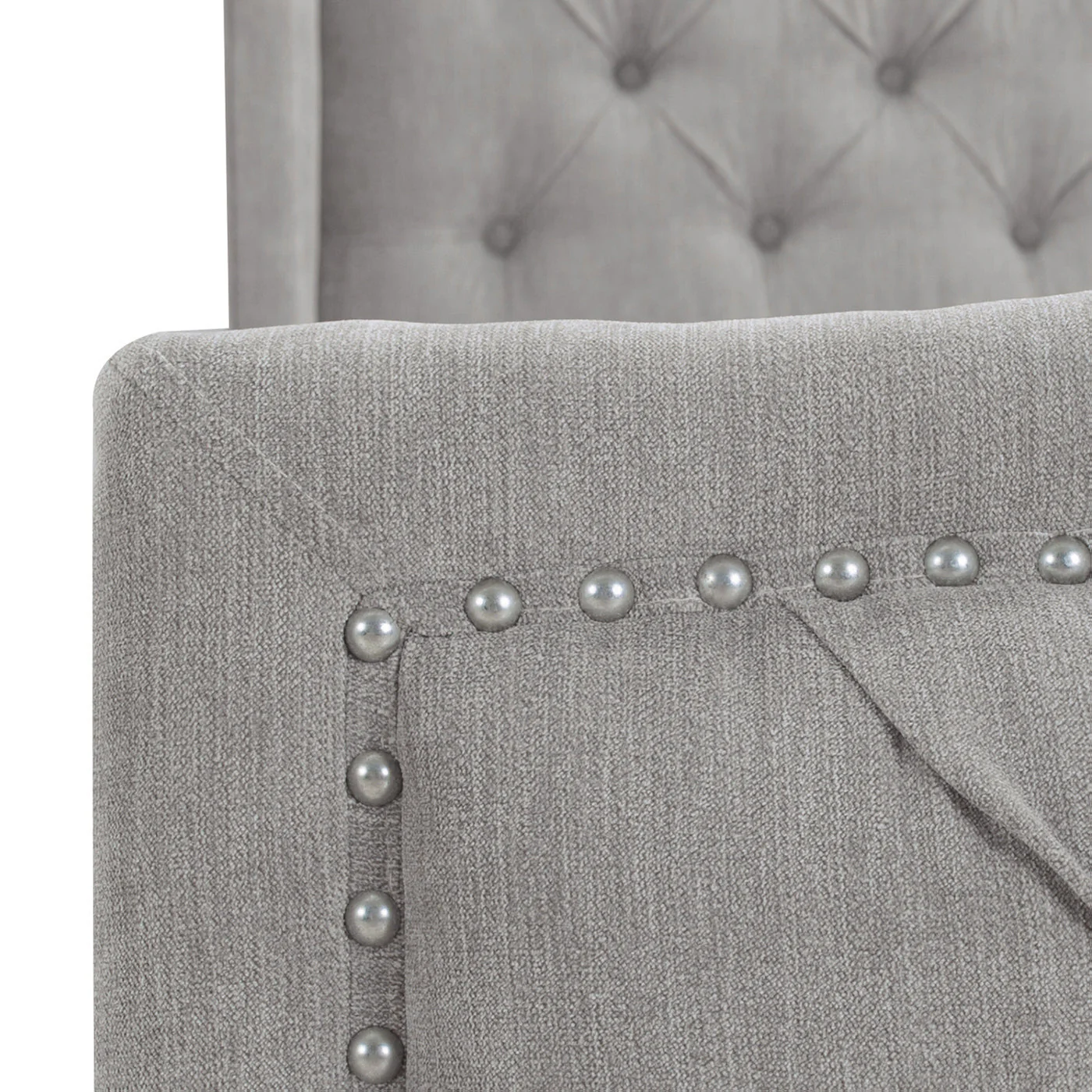 The Eldhavn™ Nailhead Upholstered Bedframe King - Image 4