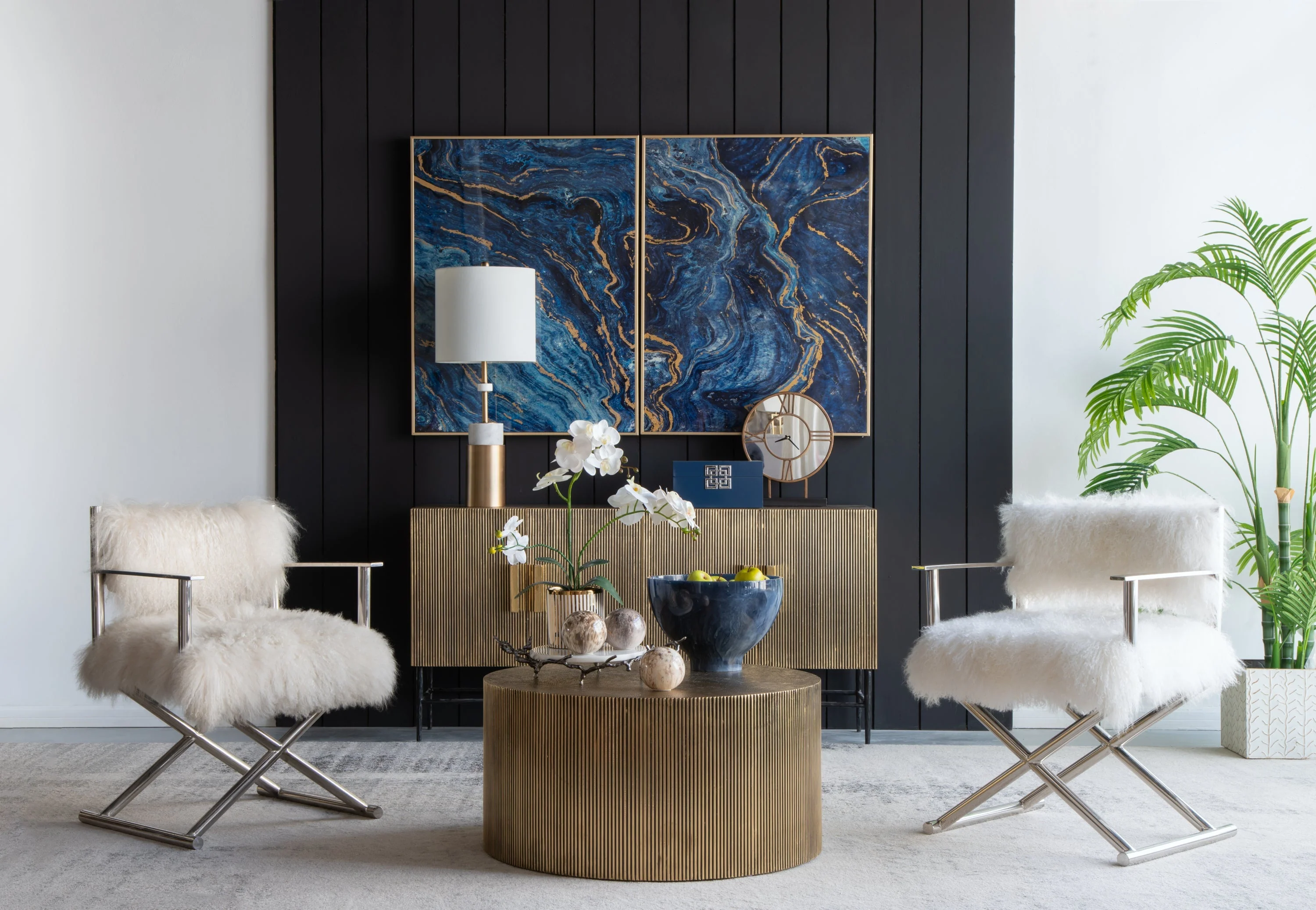 The Oceanus Elegance™ — Marbled Blue & Gold Panel Wall Art - Image 13