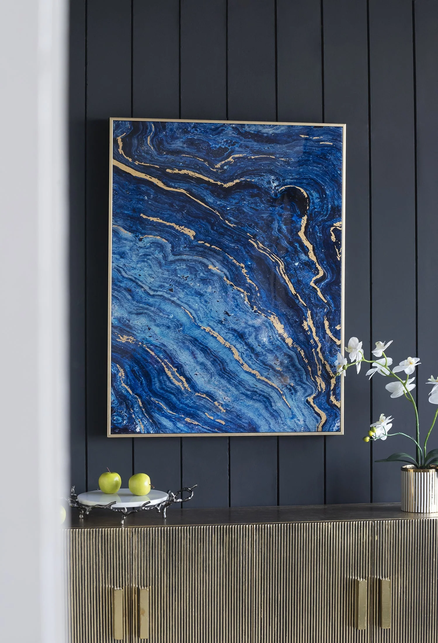 The Oceanus Elegance™ — Marbled Blue & Gold Panel Wall Art - Image 15