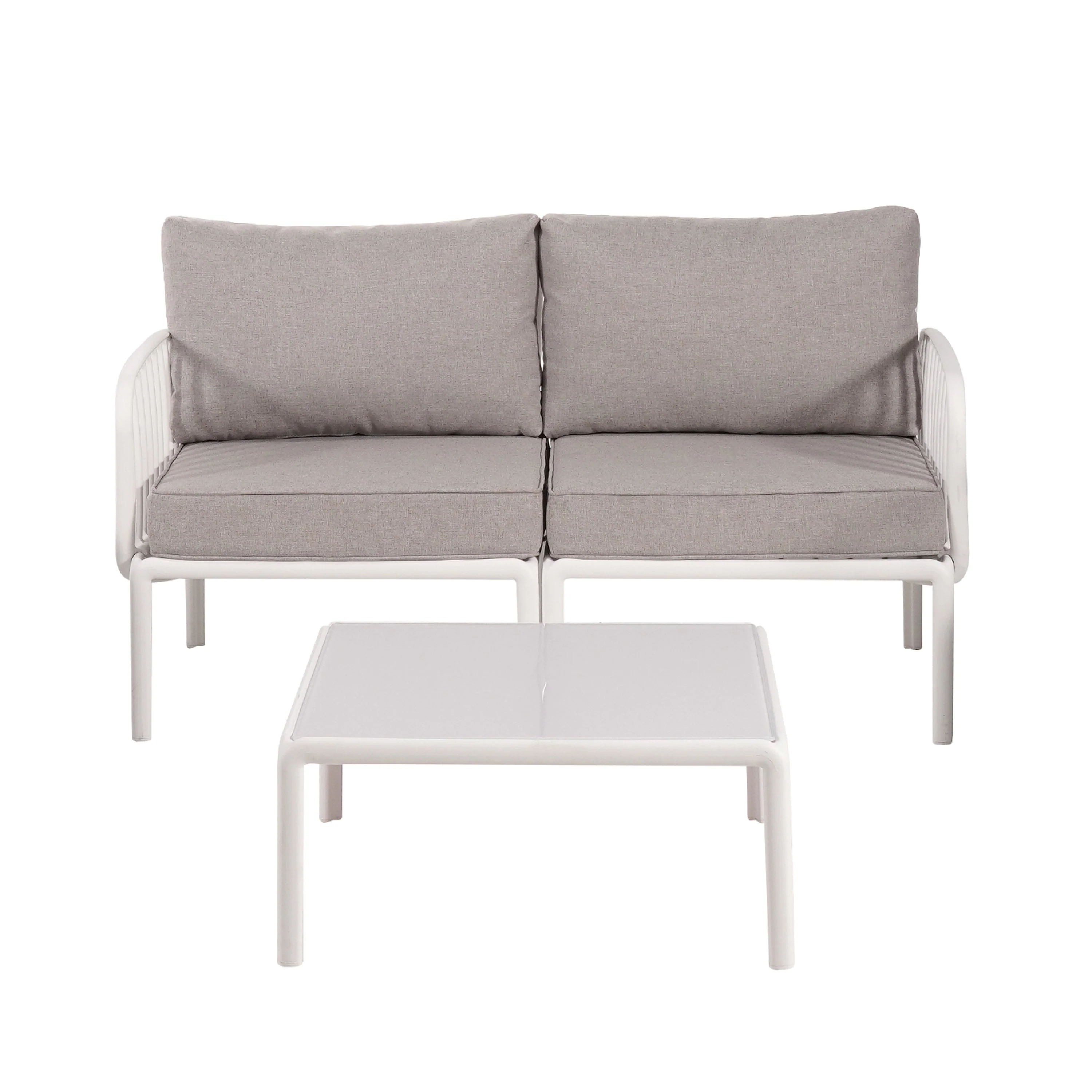 The Sleek All-Weather Resin Outdoor Loveseat and Coffee Table Set - Image 2