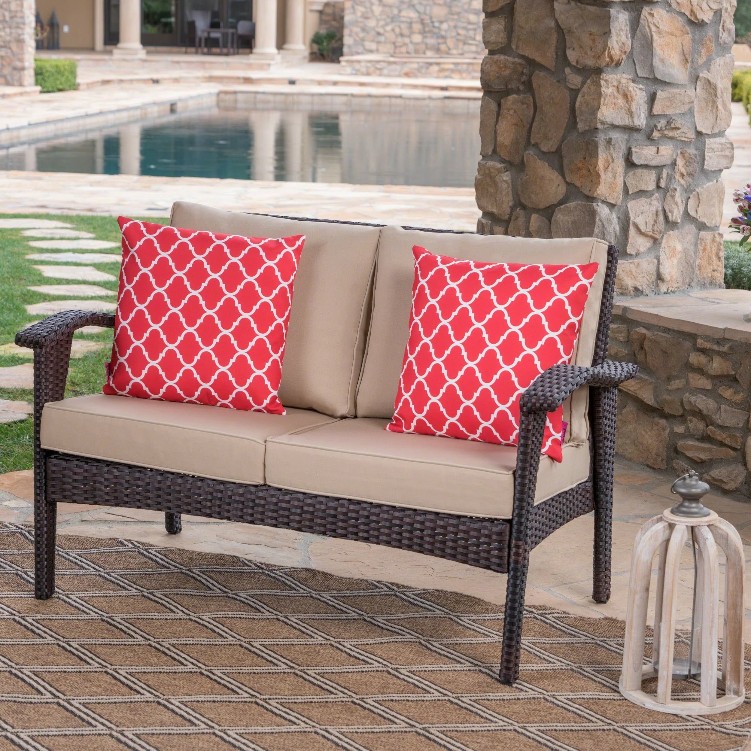 The Superior Comfort All-Weather Wicker Loveseat by Christopher Knight Home - Image 2