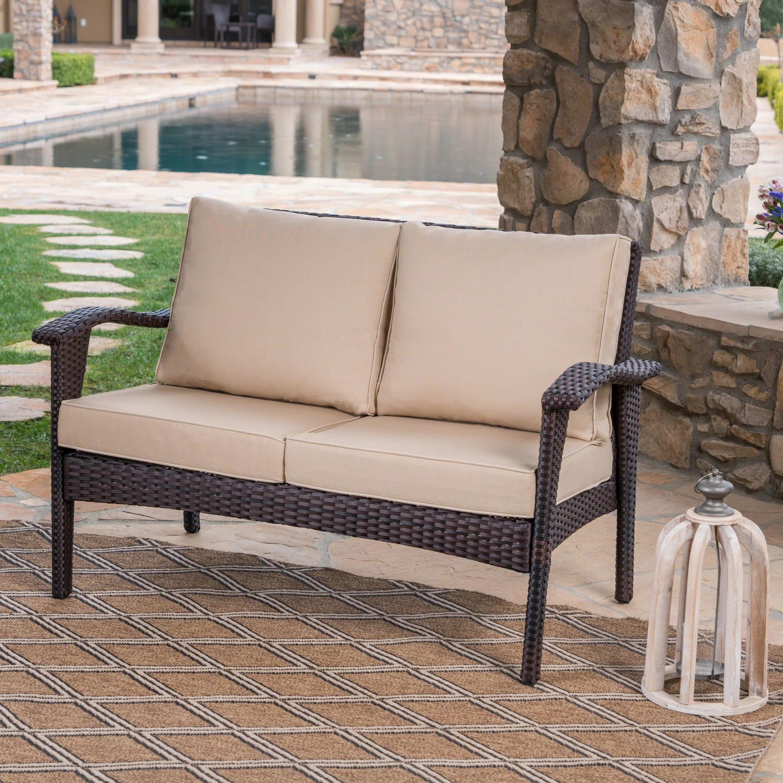 The Superior Comfort All-Weather Wicker Loveseat by Christopher Knight Home - Image 6
