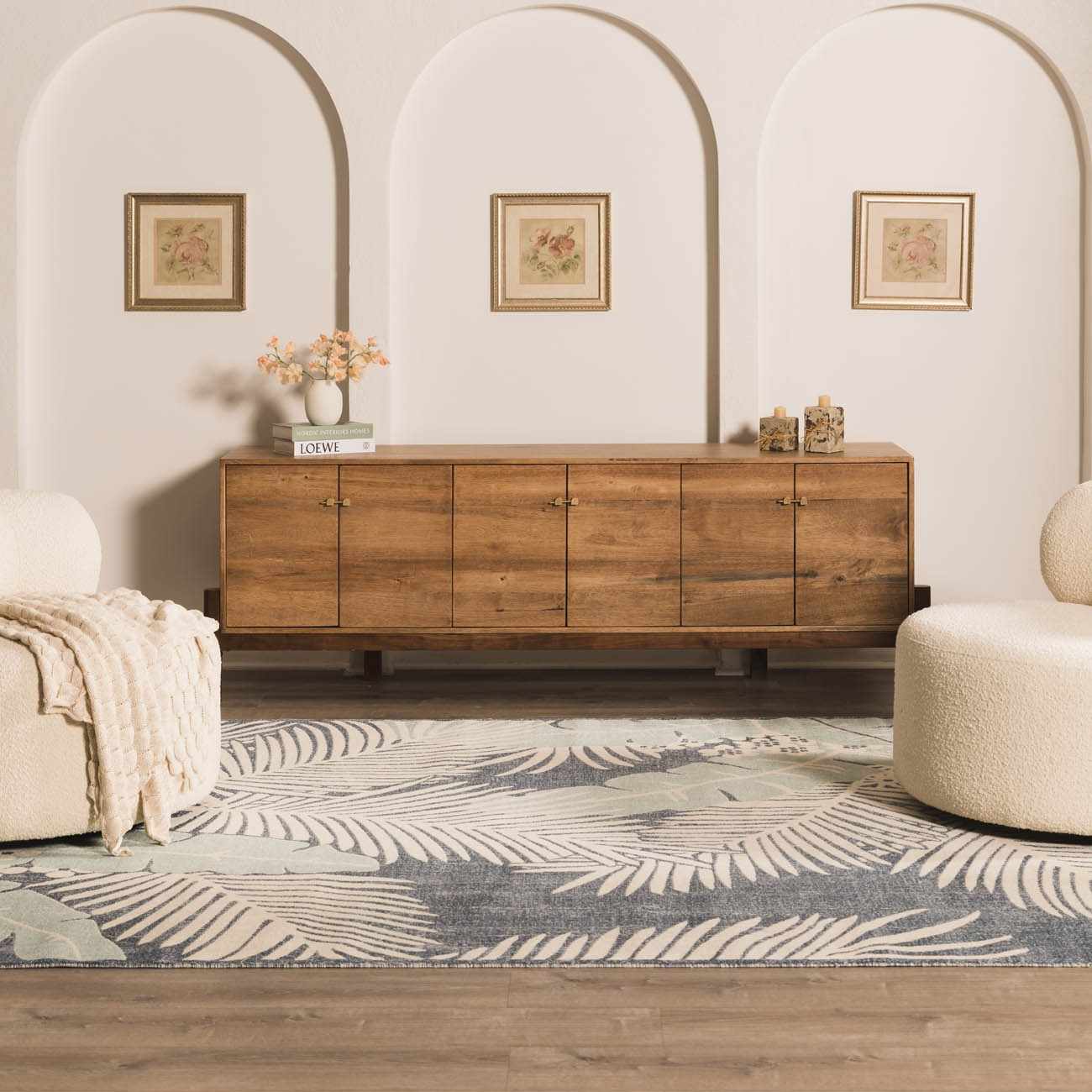Thebarton Coastal Blue Palm Area Rug - Image 3