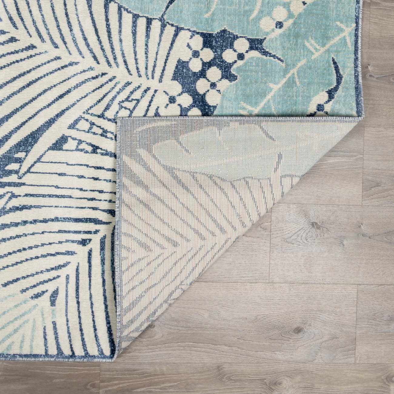 Thebarton Coastal Blue Palm Area Rug - Image 8