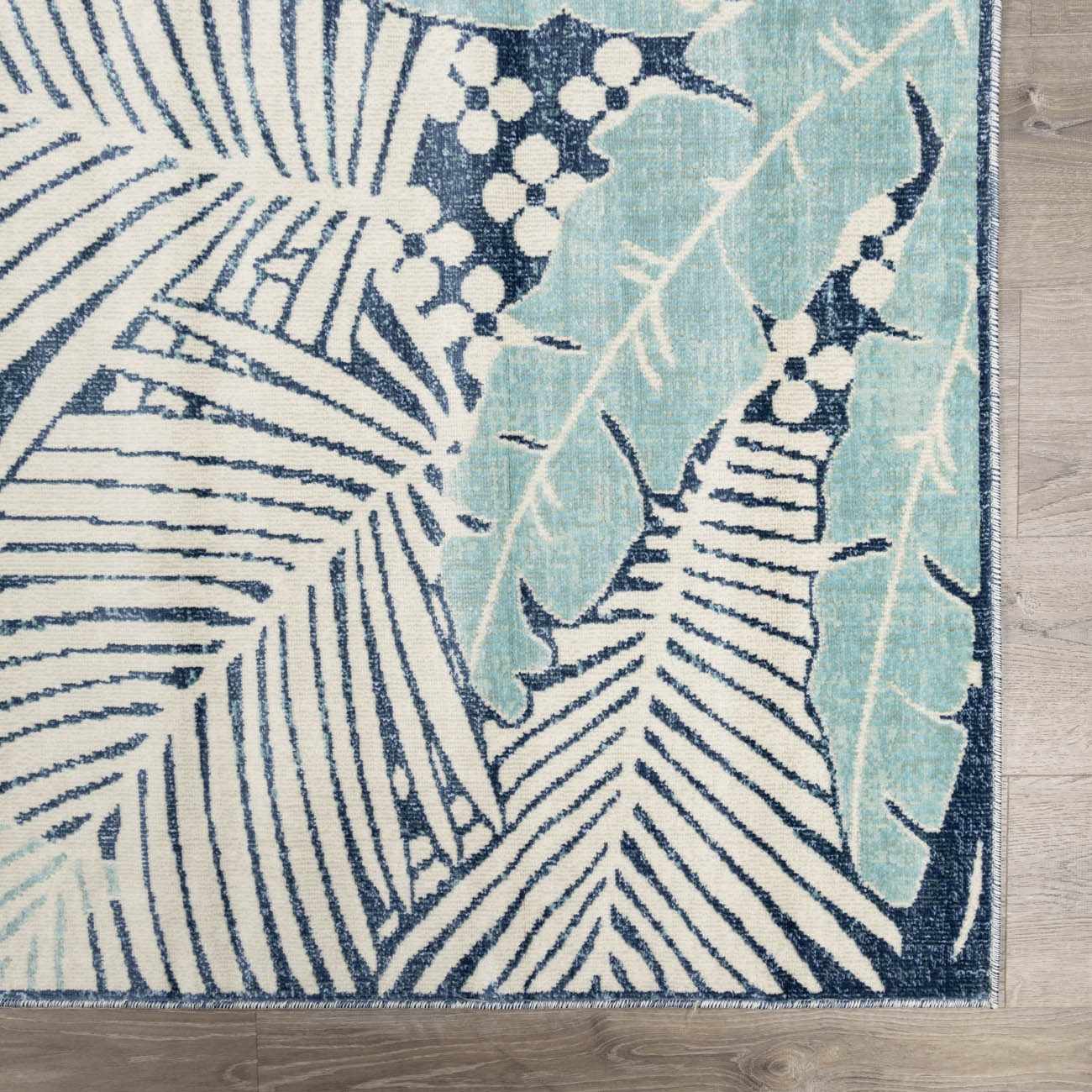 Thebarton Coastal Blue Palm Area Rug - Image 9