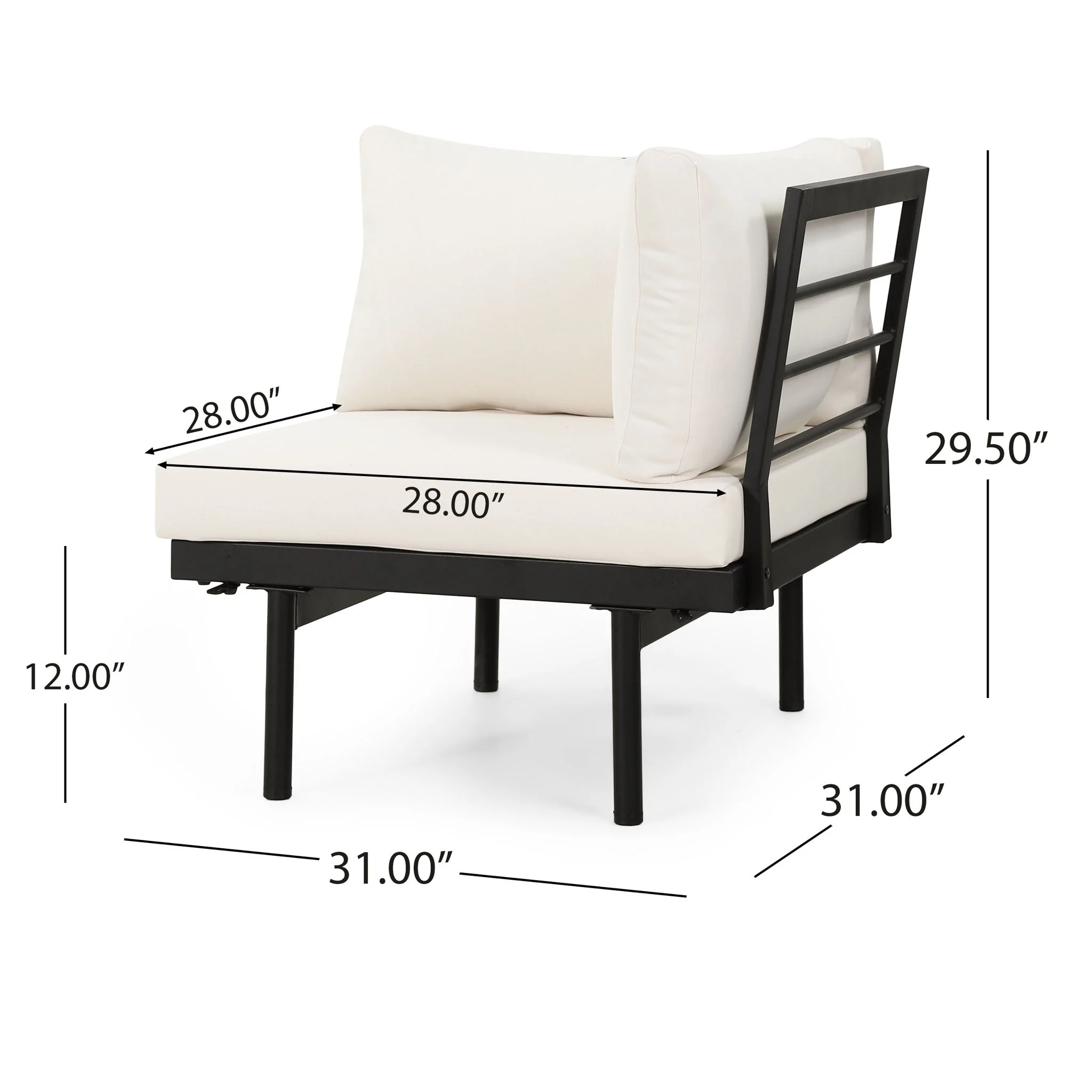 Theo - Sofa Corner, Coffee Table - Cream - Image 4