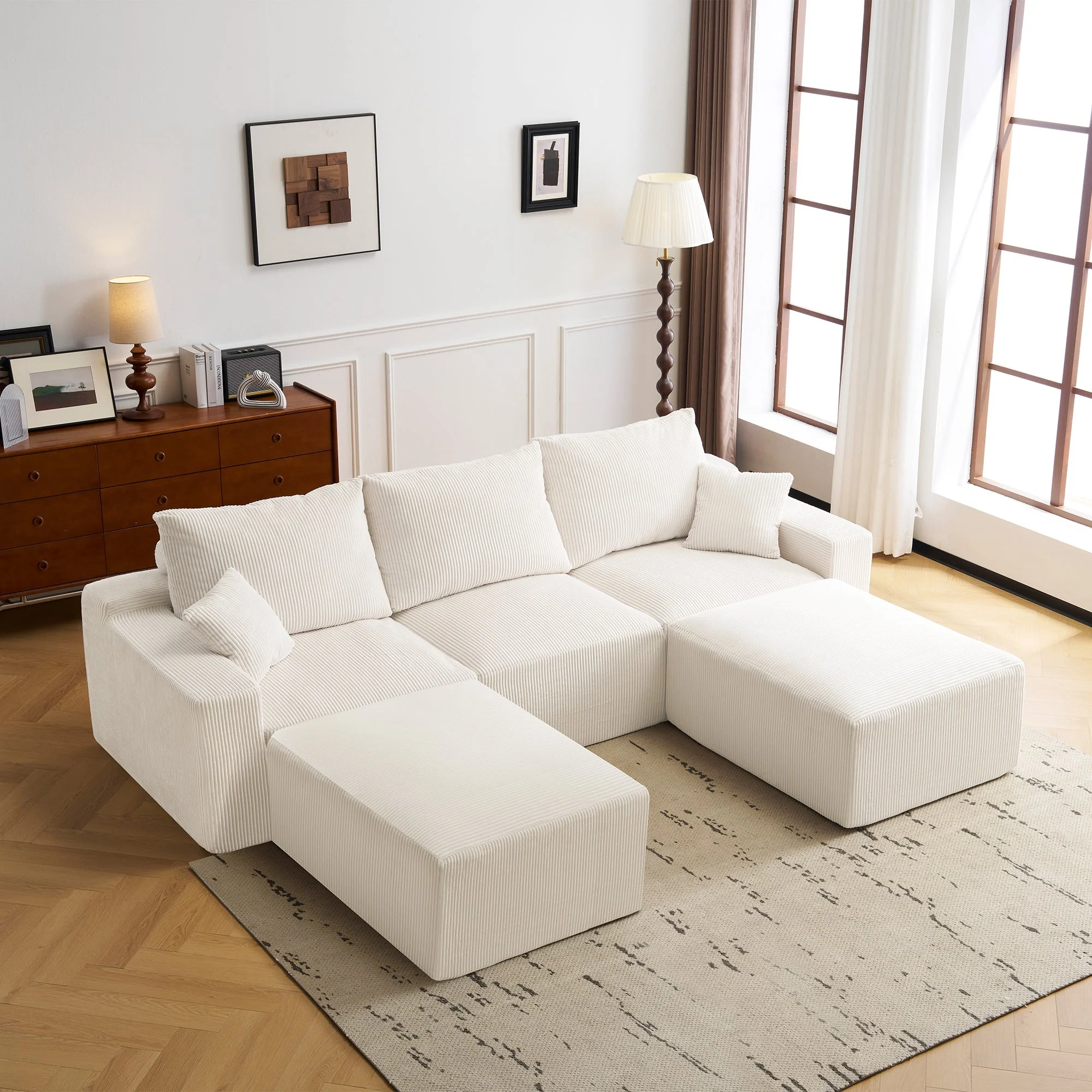 Three-Seater Sofa with Plush Corduroy Upholstery - Image 10