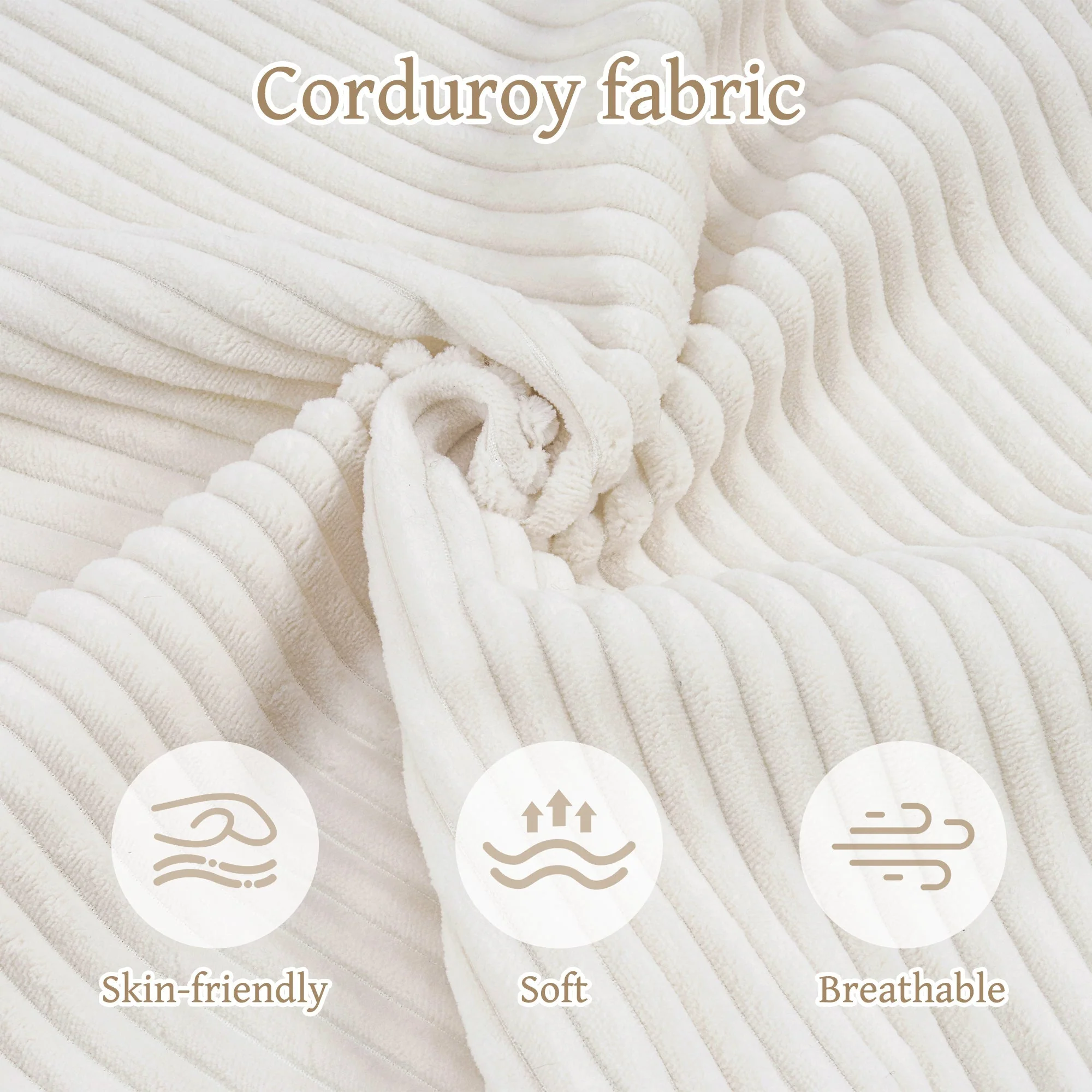 Three-Seater Sofa with Plush Corduroy Upholstery - Image 2