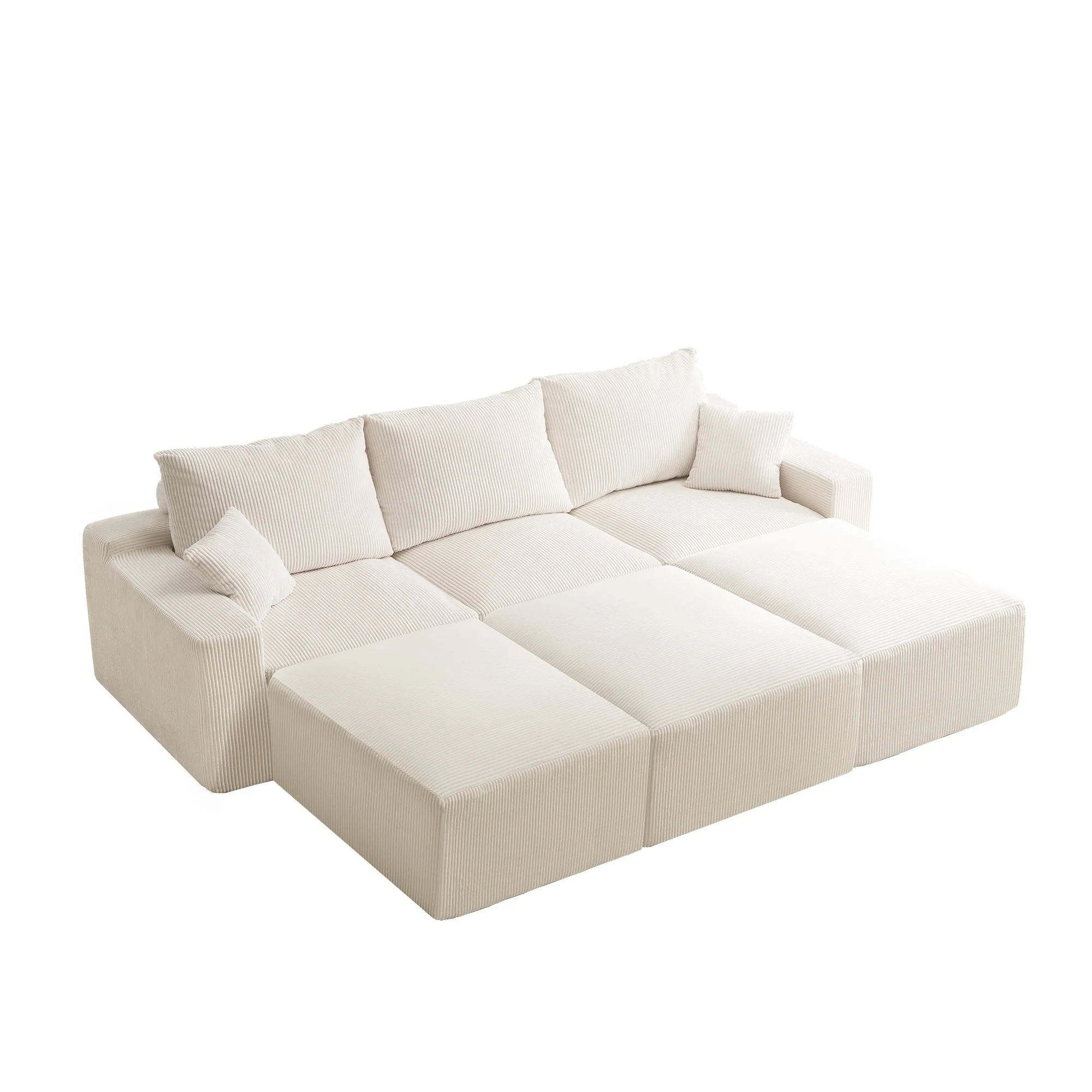 Three-Seater Sofa with Plush Corduroy Upholstery - Image 7