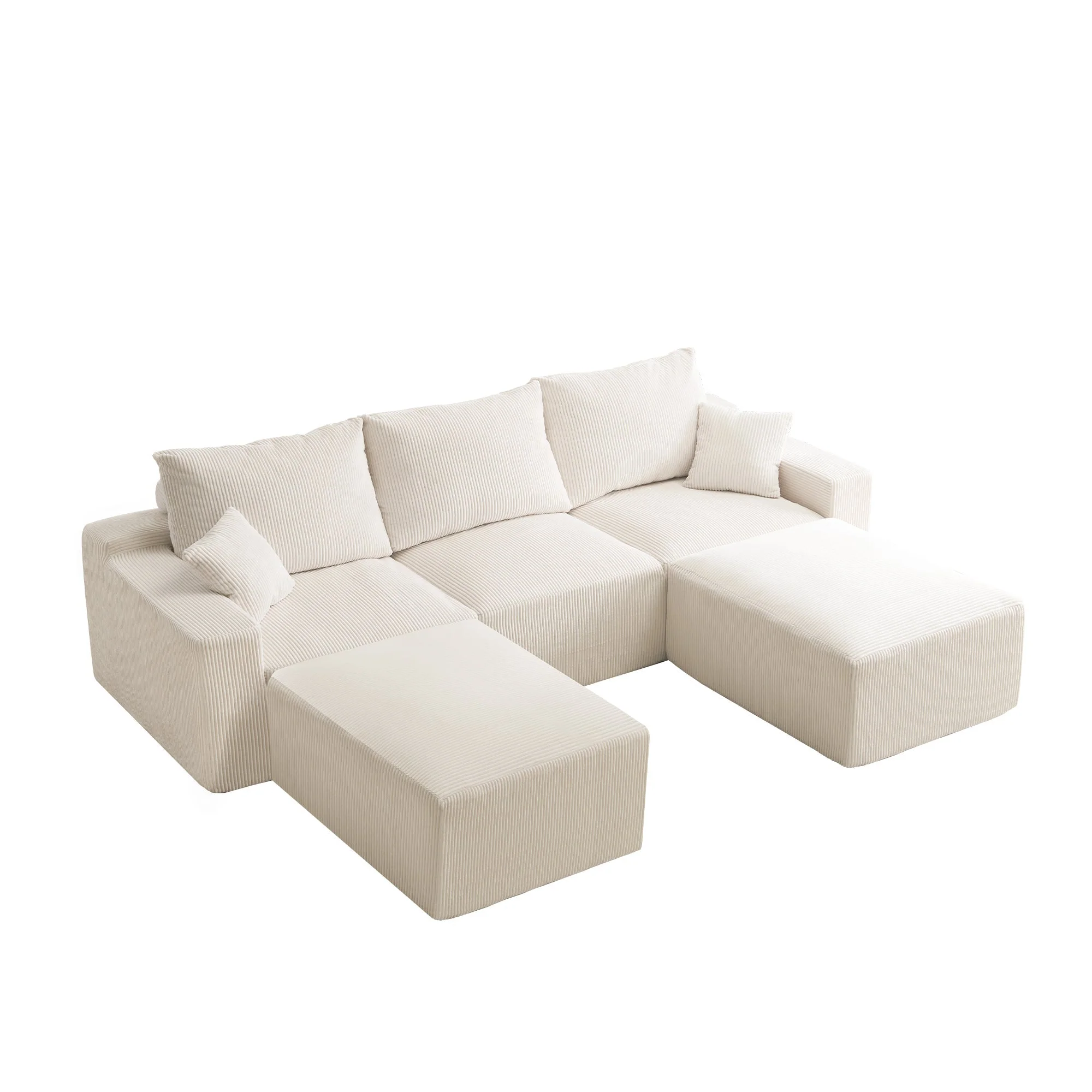 Three-Seater Sofa with Plush Corduroy Upholstery - Image 8