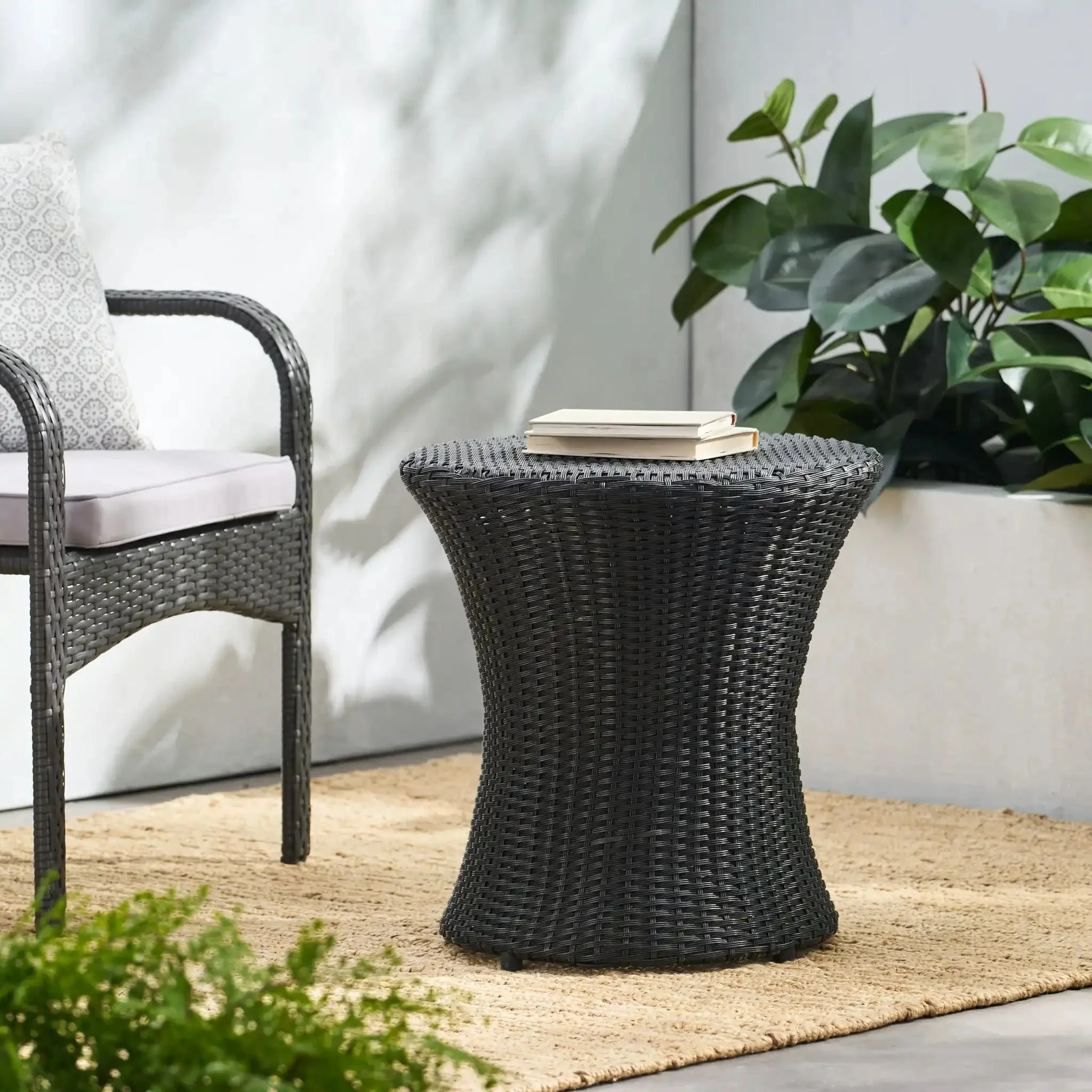 Thrive - Hourglass Rattan Table With No Glass Top - Image 11