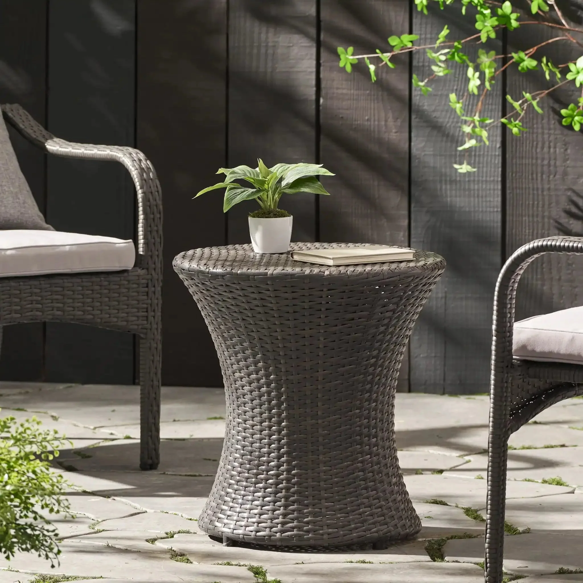 Thrive - Hourglass Rattan Table With No Glass Top - Image 4