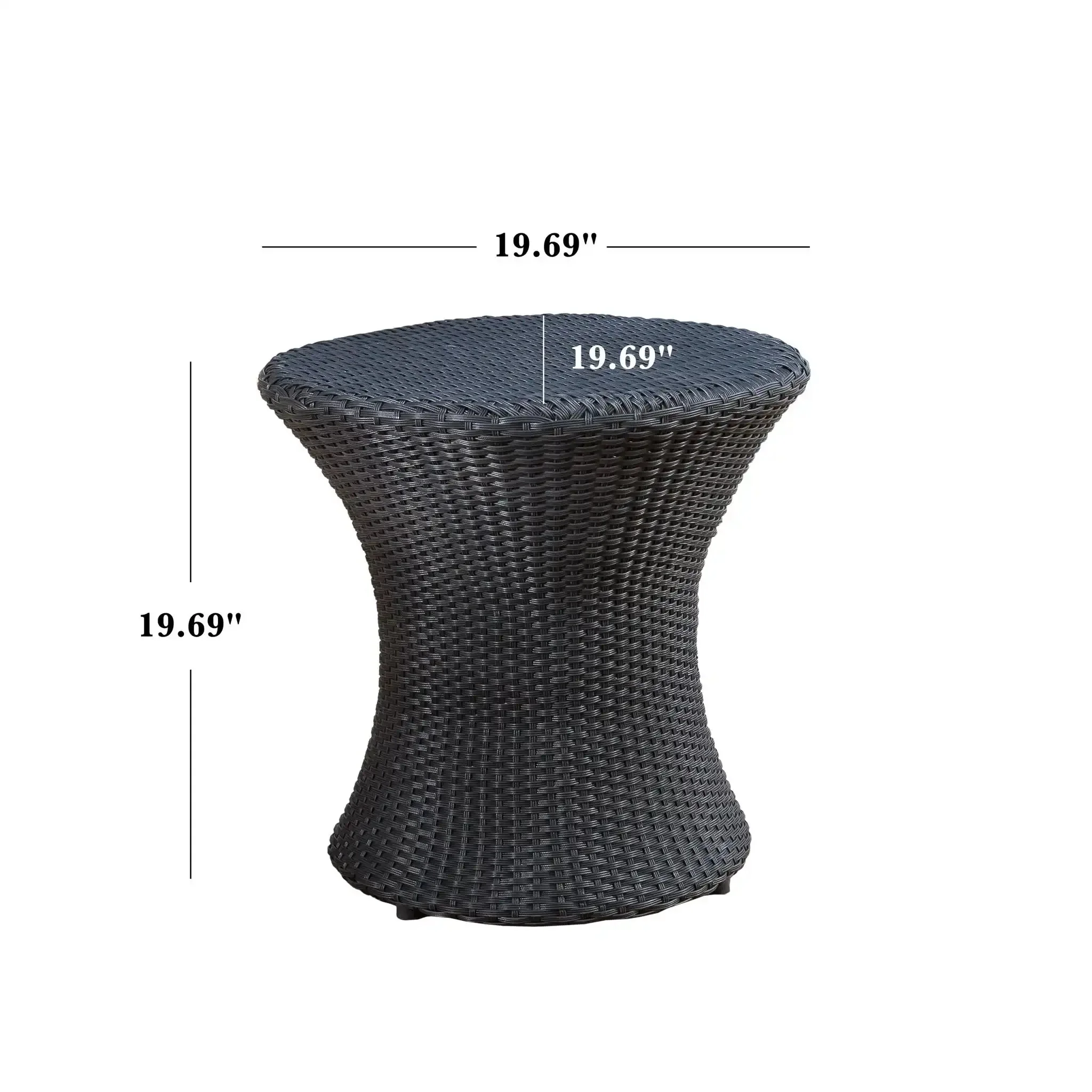 Thrive - Hourglass Rattan Table With No Glass Top - Image 6