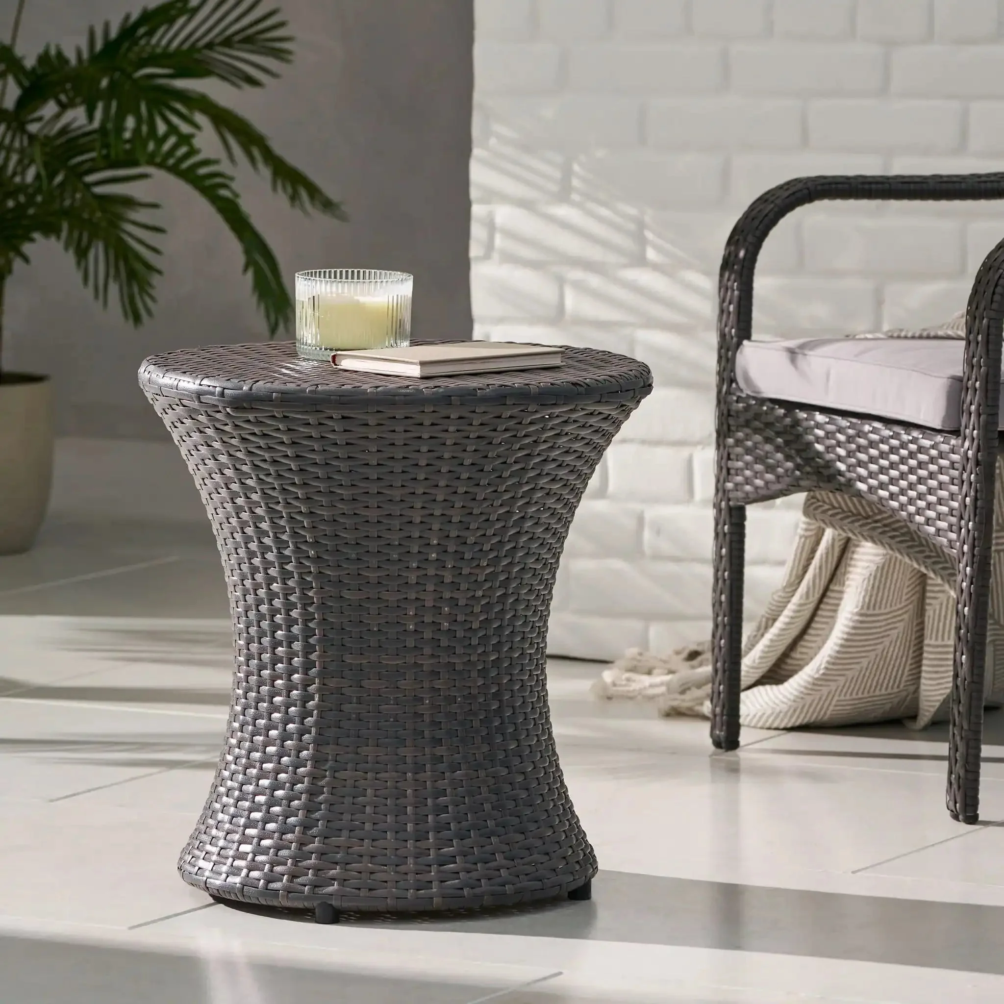 Thrive - Hourglass Rattan Table With No Glass Top - Image 8