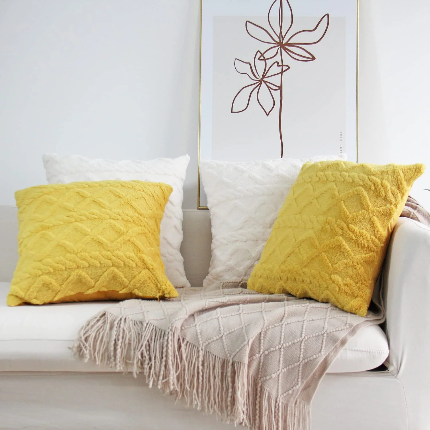 Throw pillow SUPER SOFT 3D FLORAL PATTERN Fur  Pack of 1 throw pillow WITH 450g insert 18"x18" - Image 17