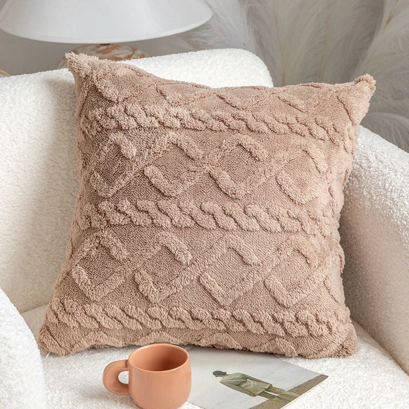 Throw pillow SUPER SOFT 3D Geometric PATTERN Fur Pack of 2 throw pillows 18"x18" set of 2 - Image 11