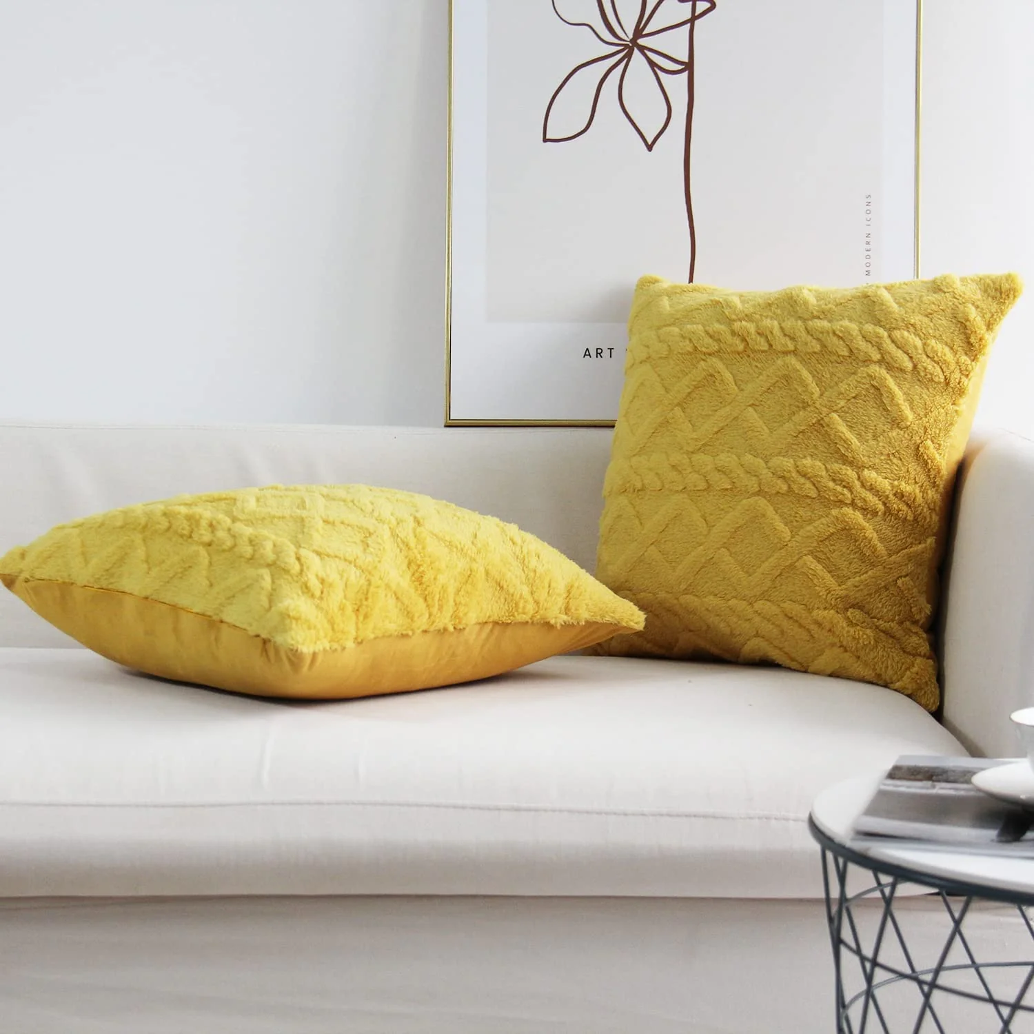 Throw pillow SUPER SOFT 3D Geometric PATTERN Fur Pack of 2 throw pillows 18"x18" set of 2 - Image 16