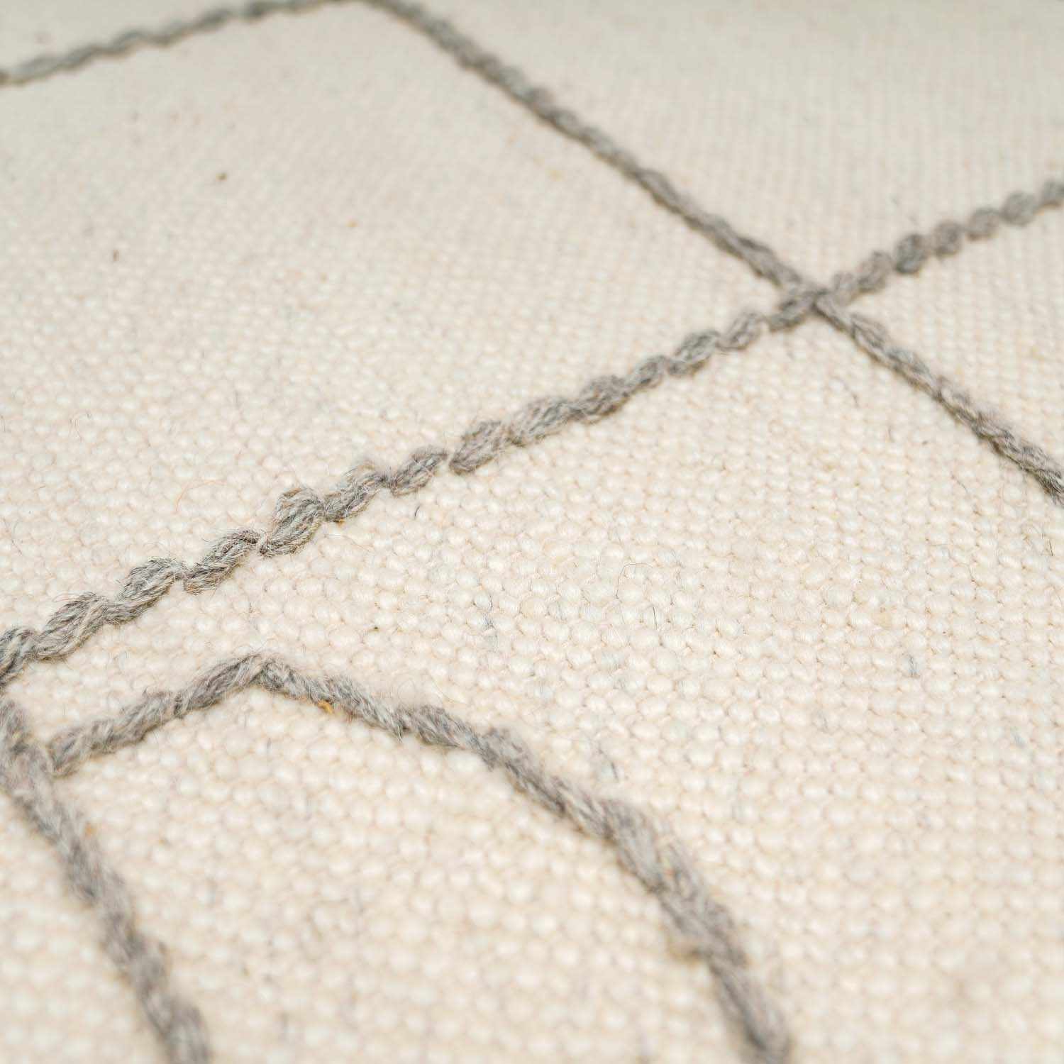 Tieve Black & White Grid Wool Rug - Image 6