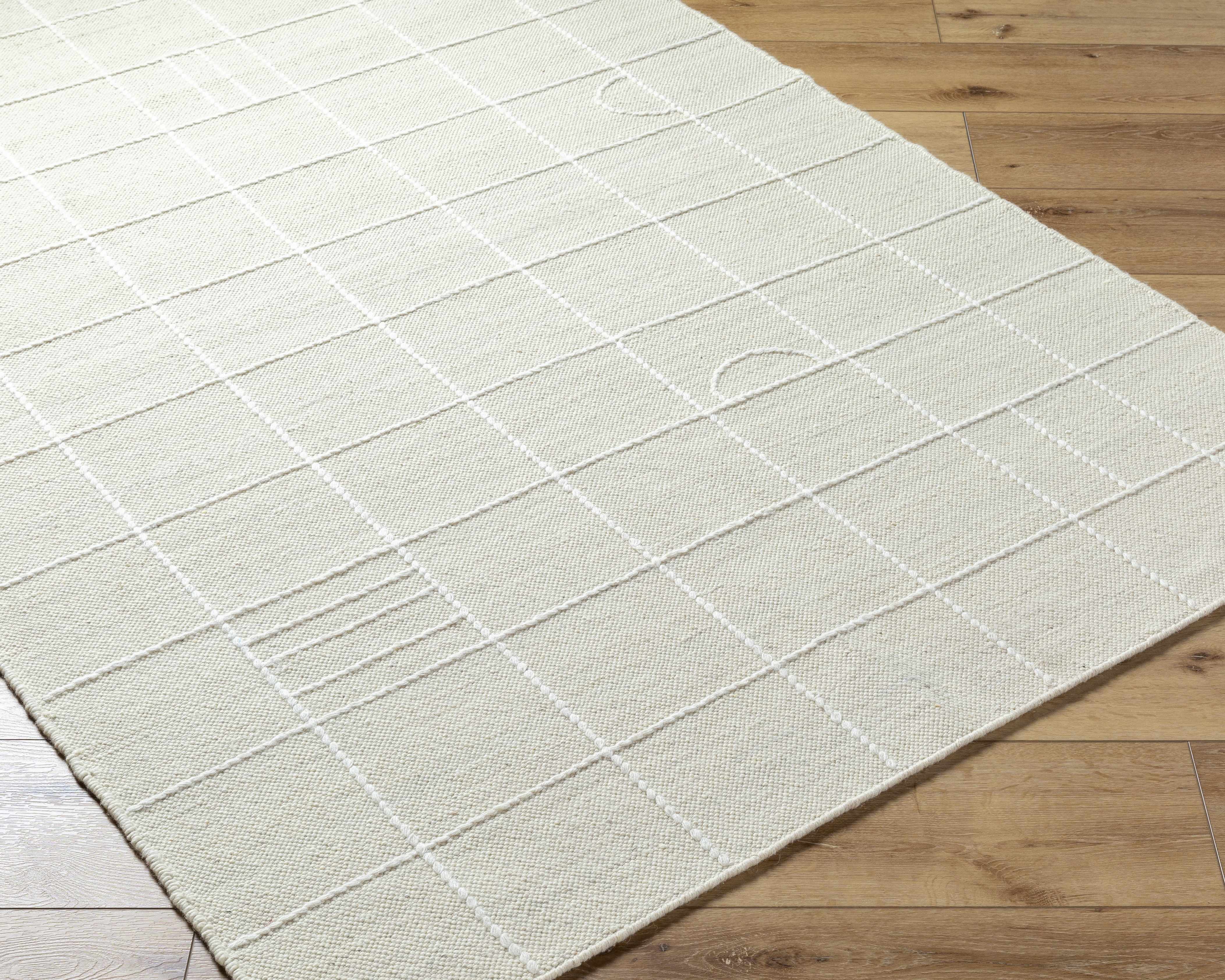 Tieve Off White Checkered Area Rug - Image 3