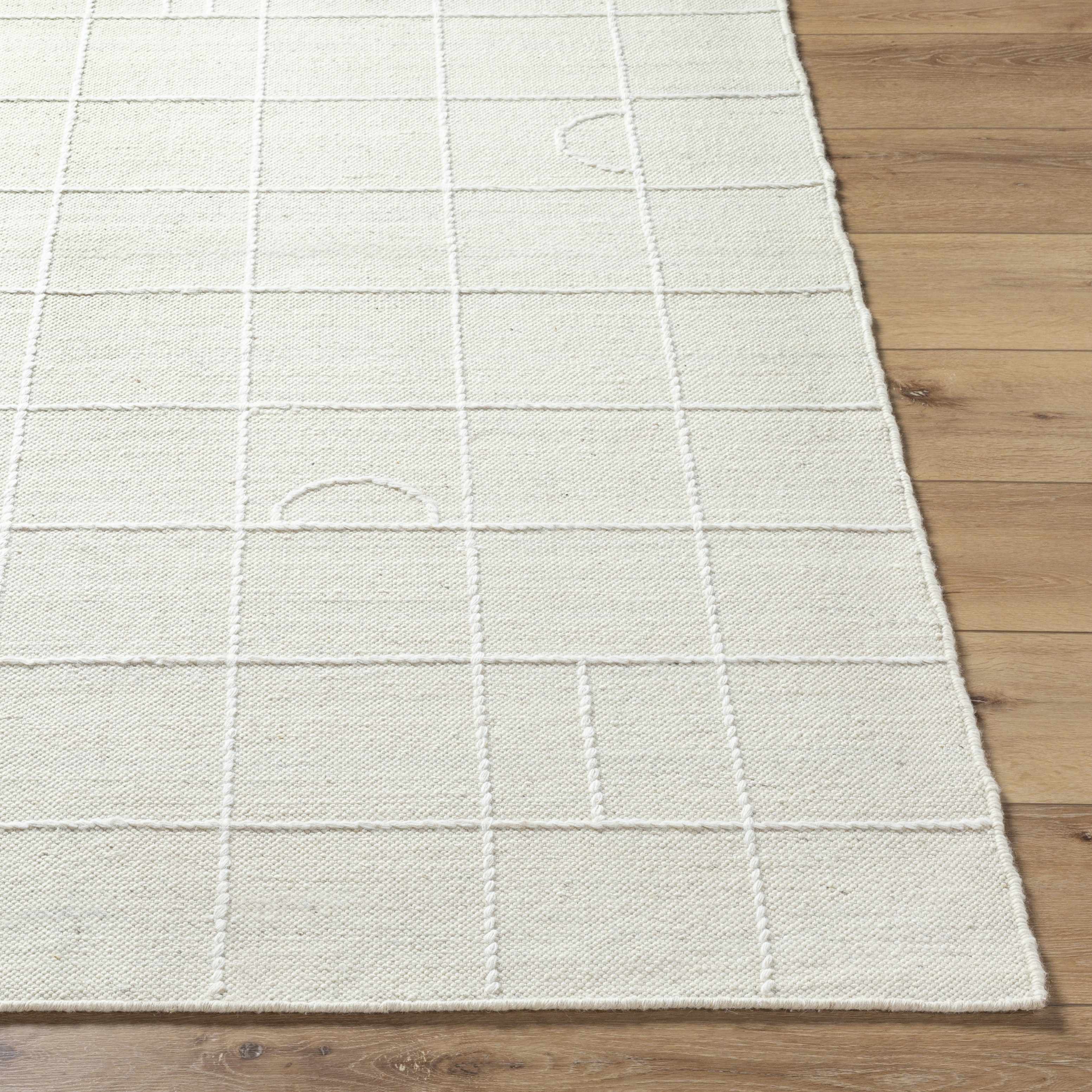 Tieve Off White Checkered Area Rug - Image 4