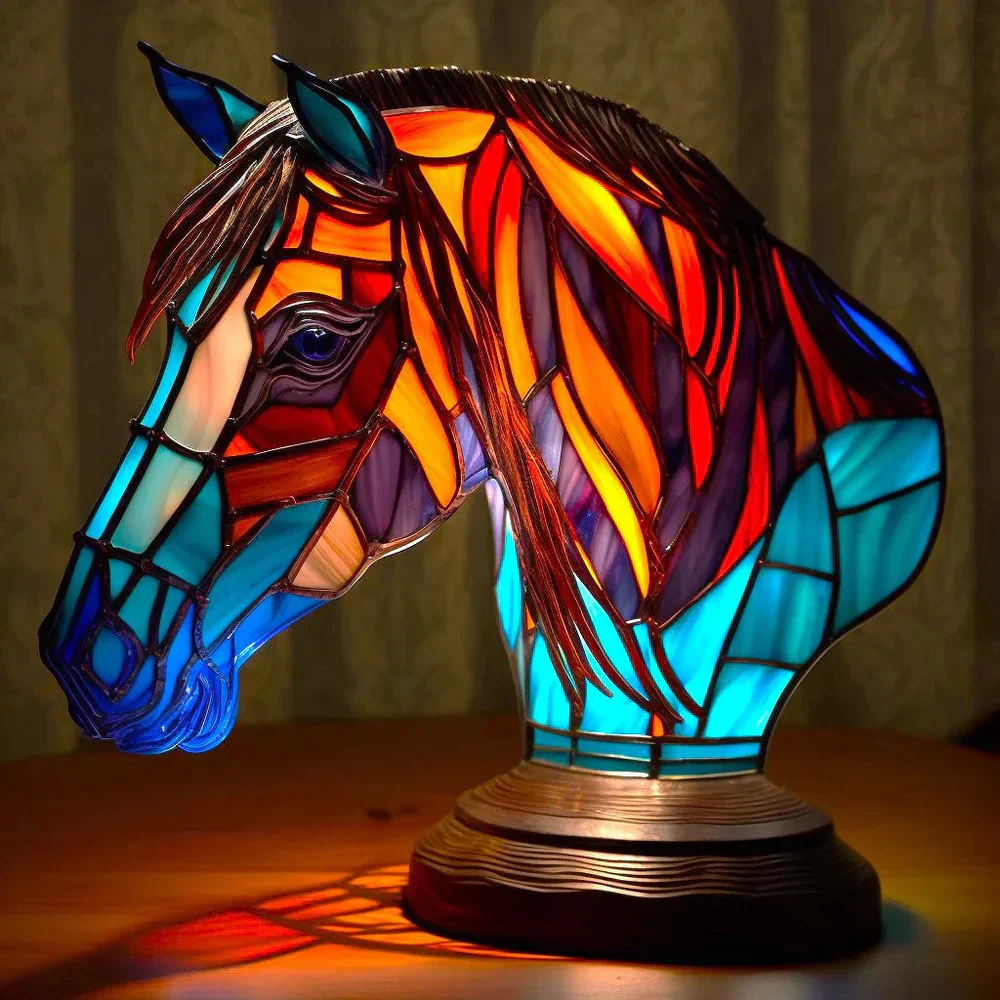 Tiffany Style Animal Table Lamp Stained Glass Art Light E26/E12 Decorative - Image 12