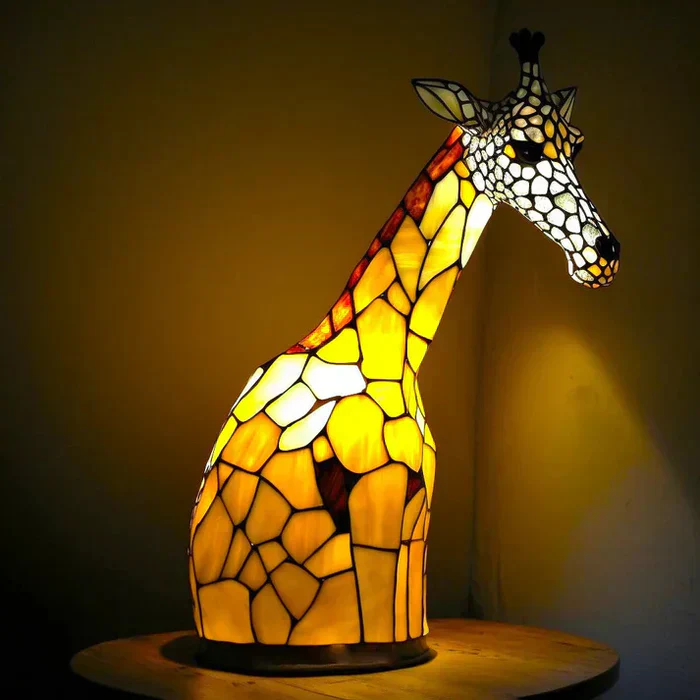 Tiffany Style Animal Table Lamp Stained Glass Art Light E26/E12 Decorative - Image 17