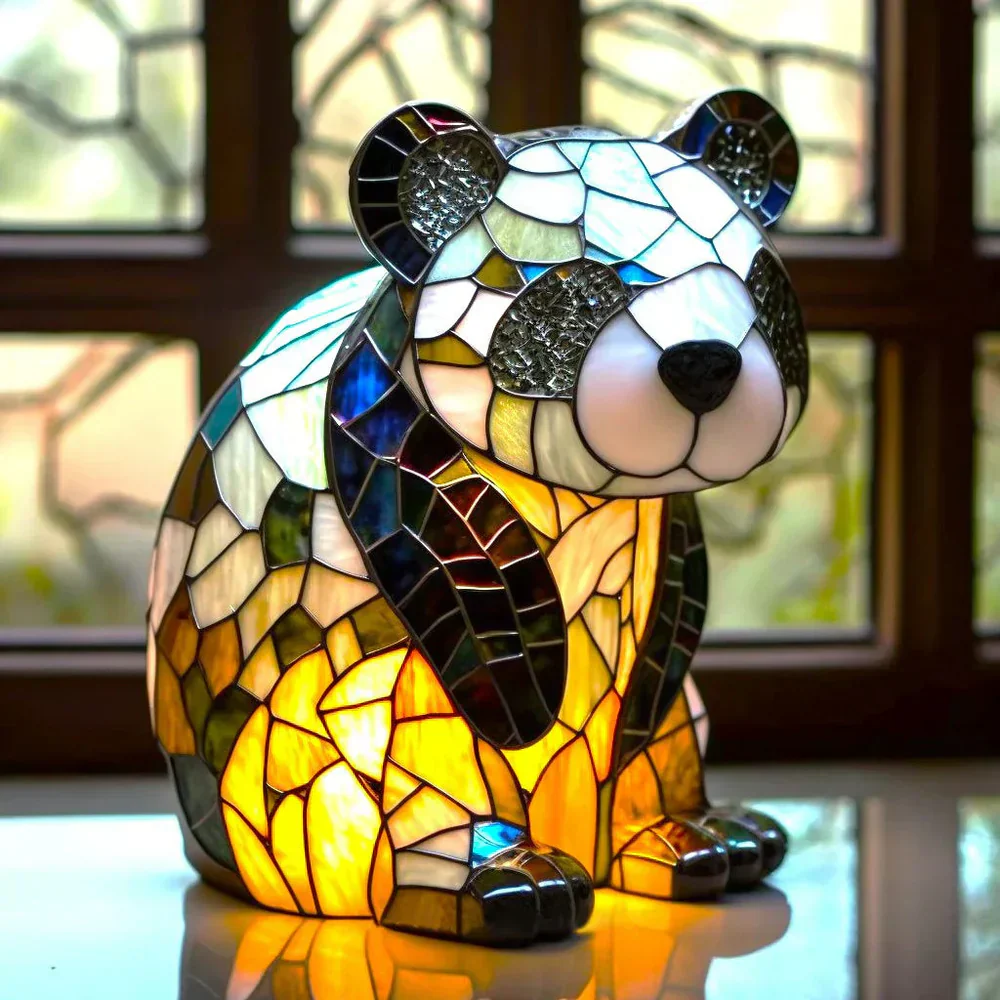 Tiffany Style Animal Table Lamp Stained Glass Art Light E26/E12 Decorative - Image 2