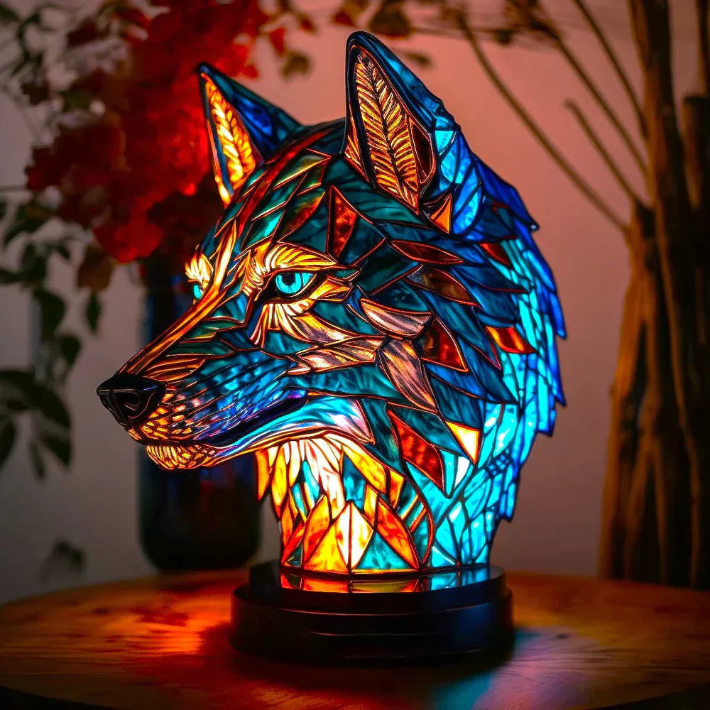 Tiffany Style Animal Table Lamp Stained Glass Art Light E26/E12 Decorative - Image 5