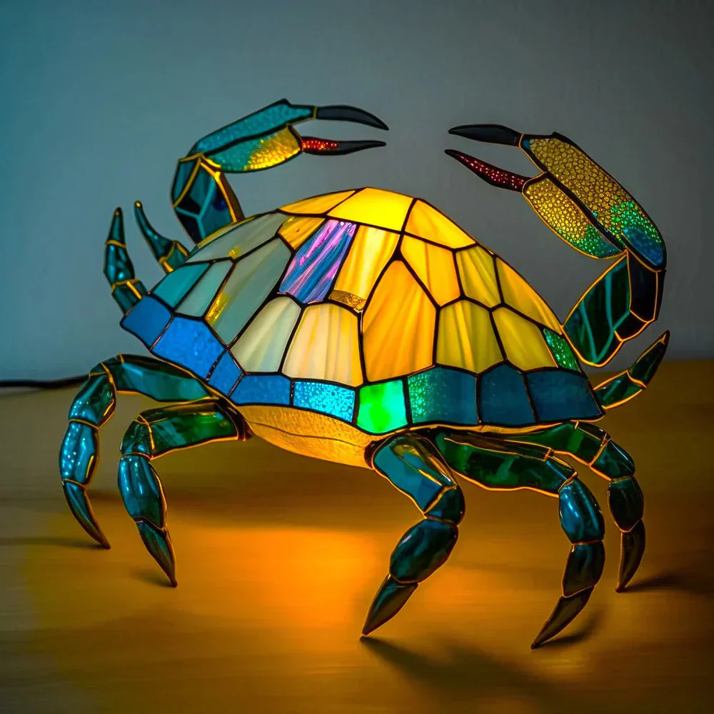 Tiffany Style Animal Table Lamp Stained Glass Art Light E26/E12 Decorative - Image 9