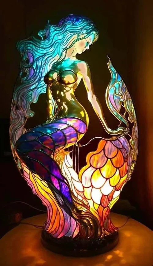 Tiffany Style Animal Table Lamp Stained Glass Bedside Light E26/E12 - Image 8