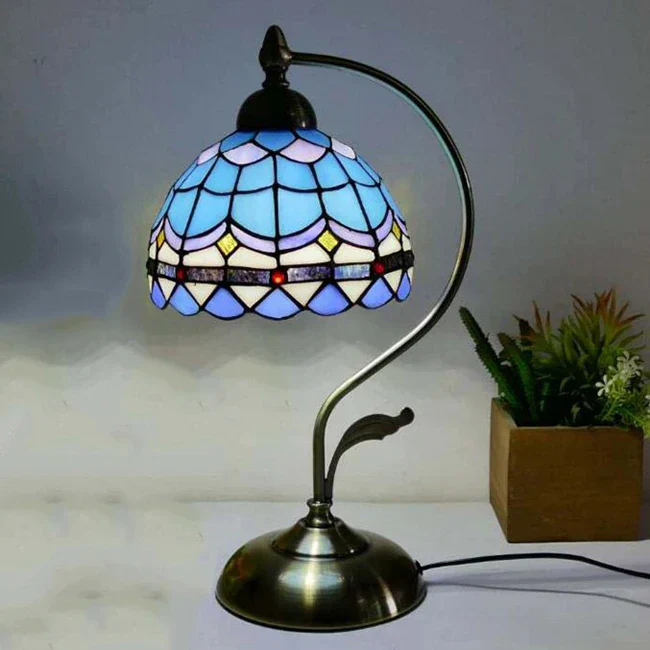 Tiffany Style LED Table Lamp Bedside Bedroom Decorative European E27 Lighting - Image 10