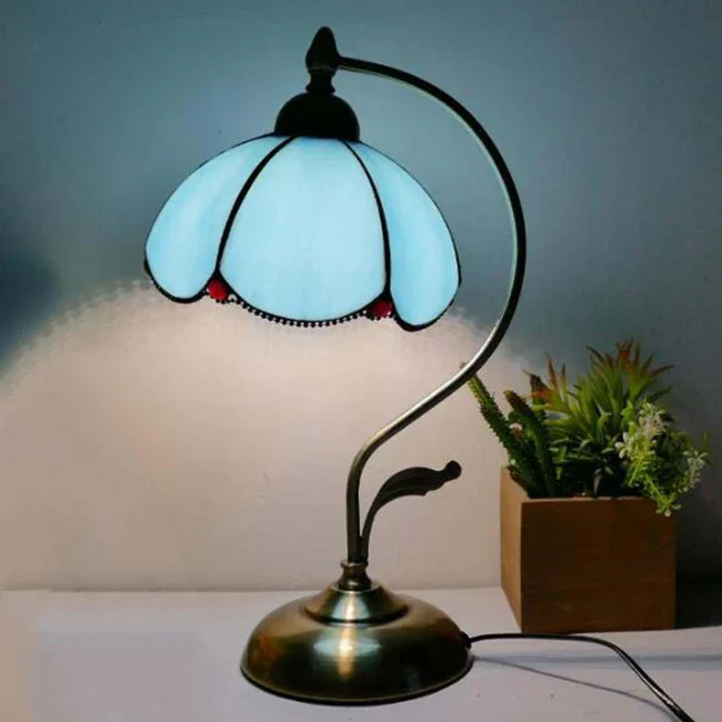 Tiffany Style LED Table Lamp Bedside Bedroom Decorative European E27 Lighting - Image 11