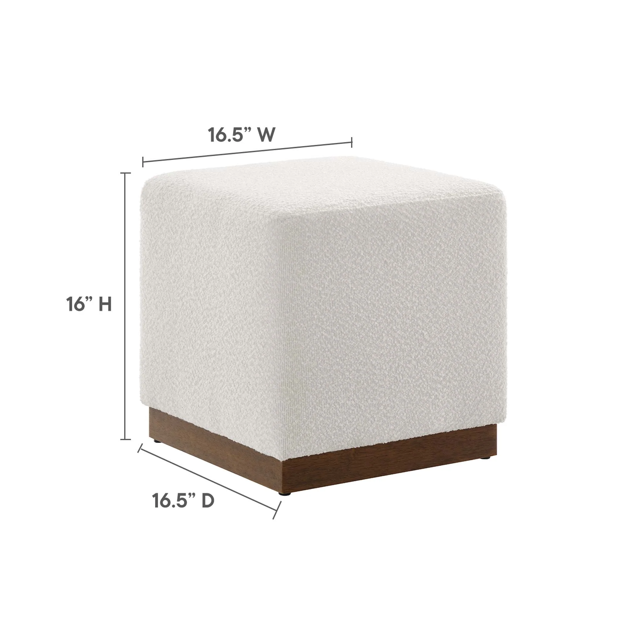 Tilden 17" Square Boucle Upholstered Ottoman by Modway - Image 3