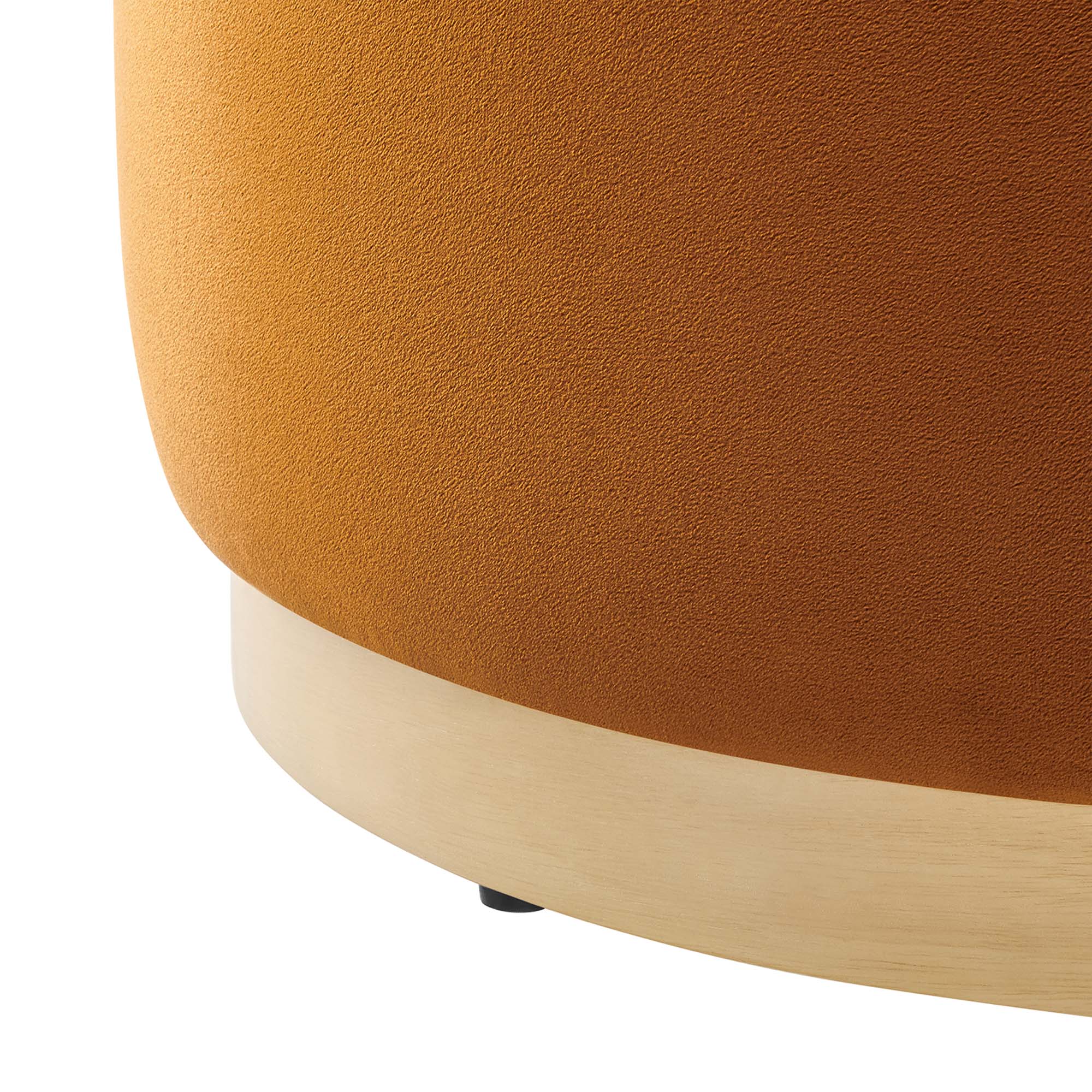 Tilden Large 23" Round Performance Velvet Upholstered Ottoman - Image 16