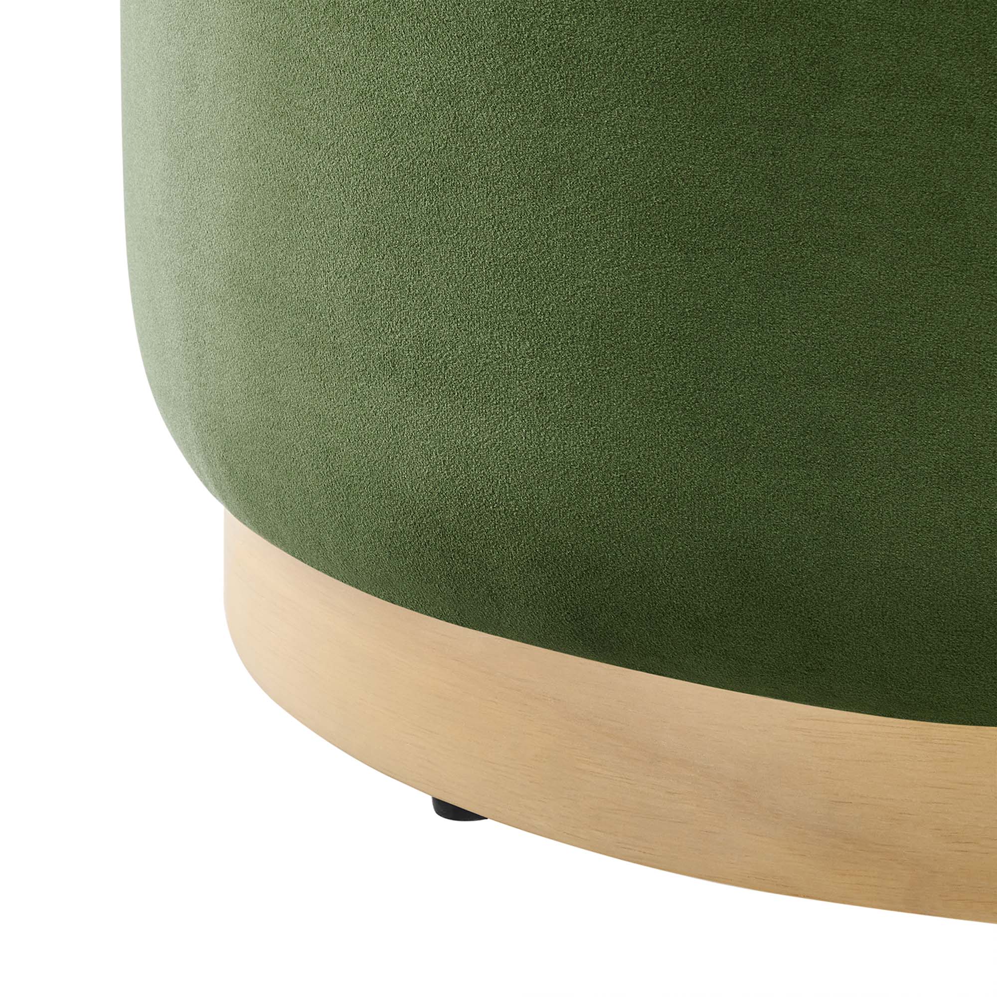 Tilden Large 23" Round Performance Velvet Upholstered Ottoman - Image 17