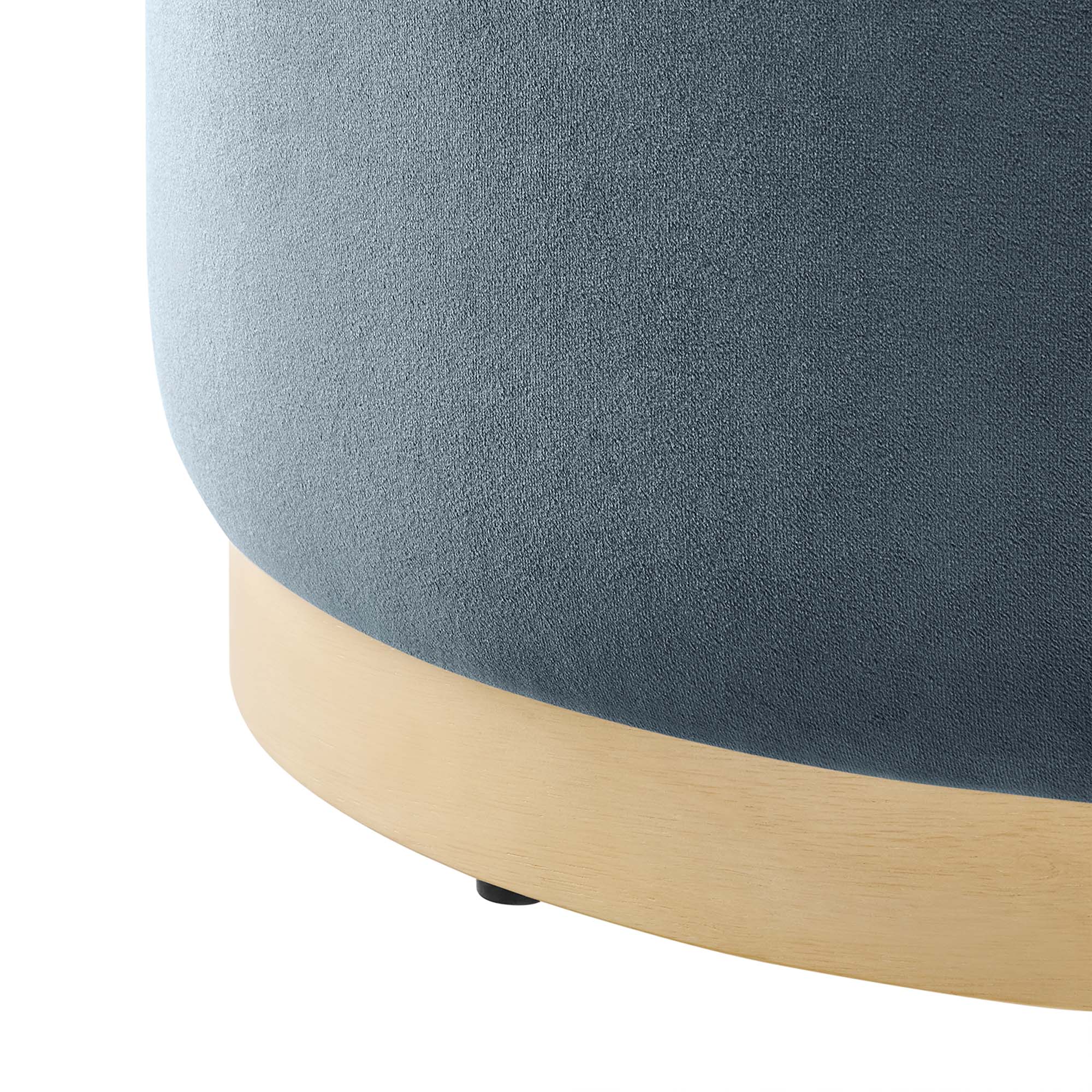 Tilden Large 23" Round Performance Velvet Upholstered Ottoman - Image 18