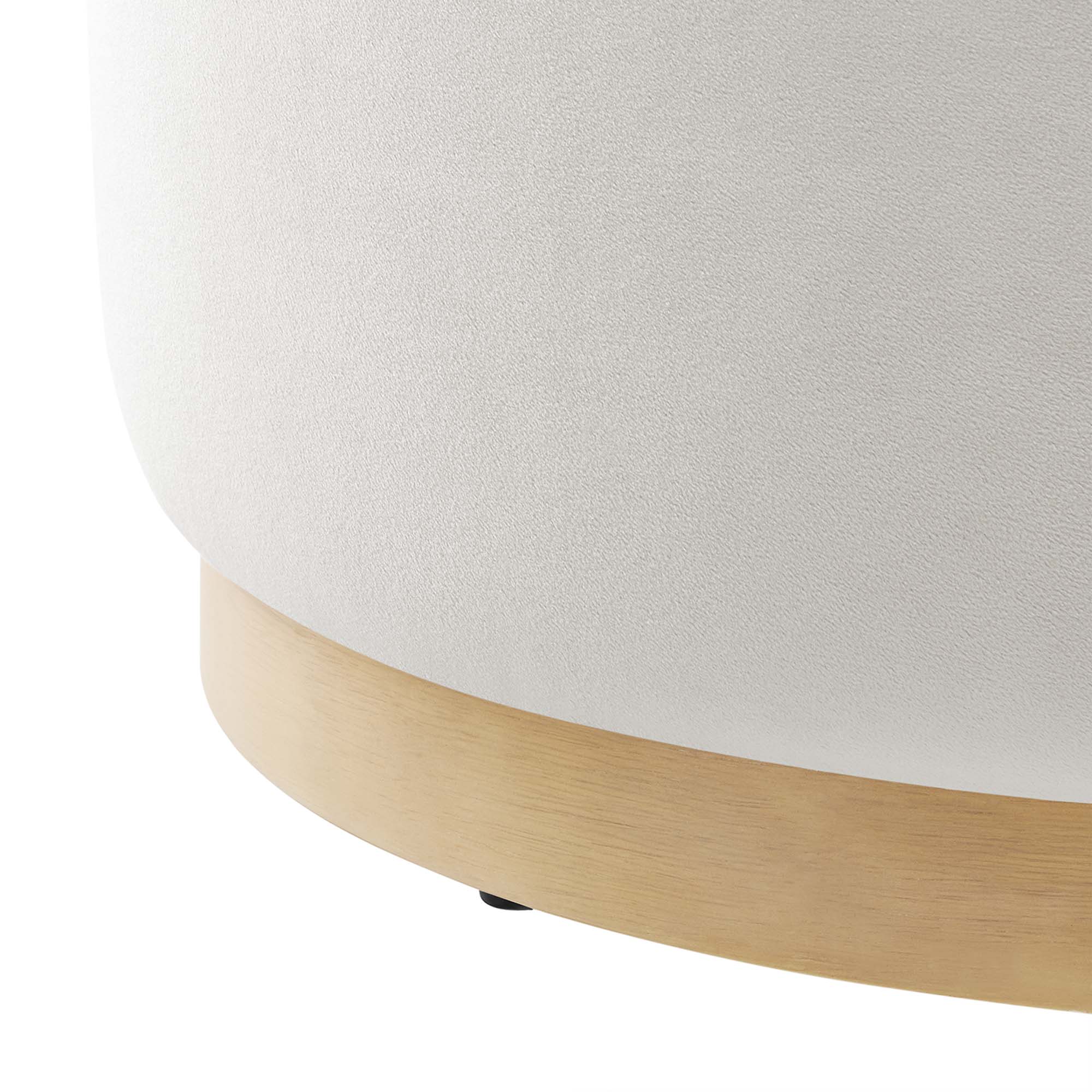 Tilden Large 23" Round Performance Velvet Upholstered Ottoman - Image 19