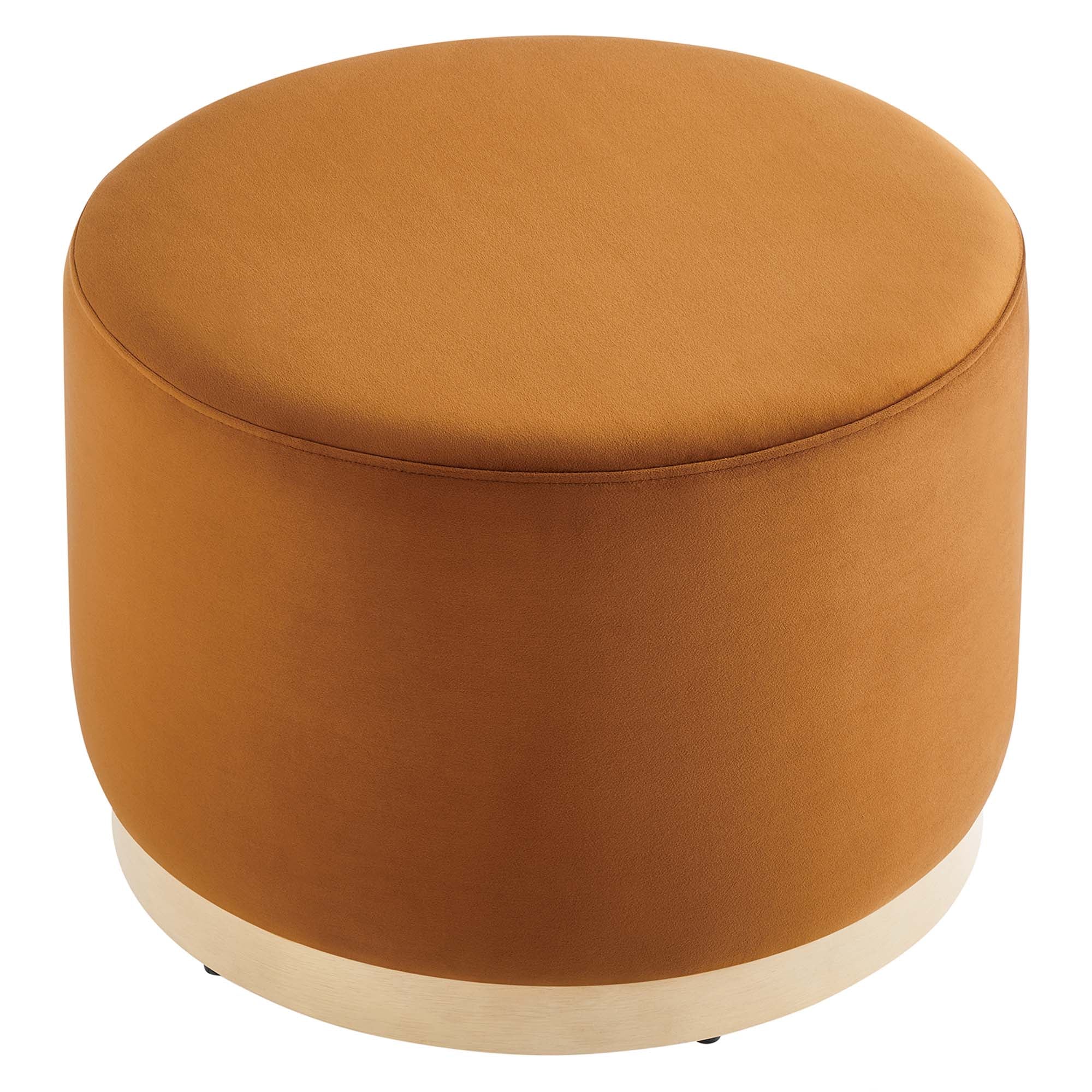 Tilden Large 23" Round Performance Velvet Upholstered Ottoman - Image 20